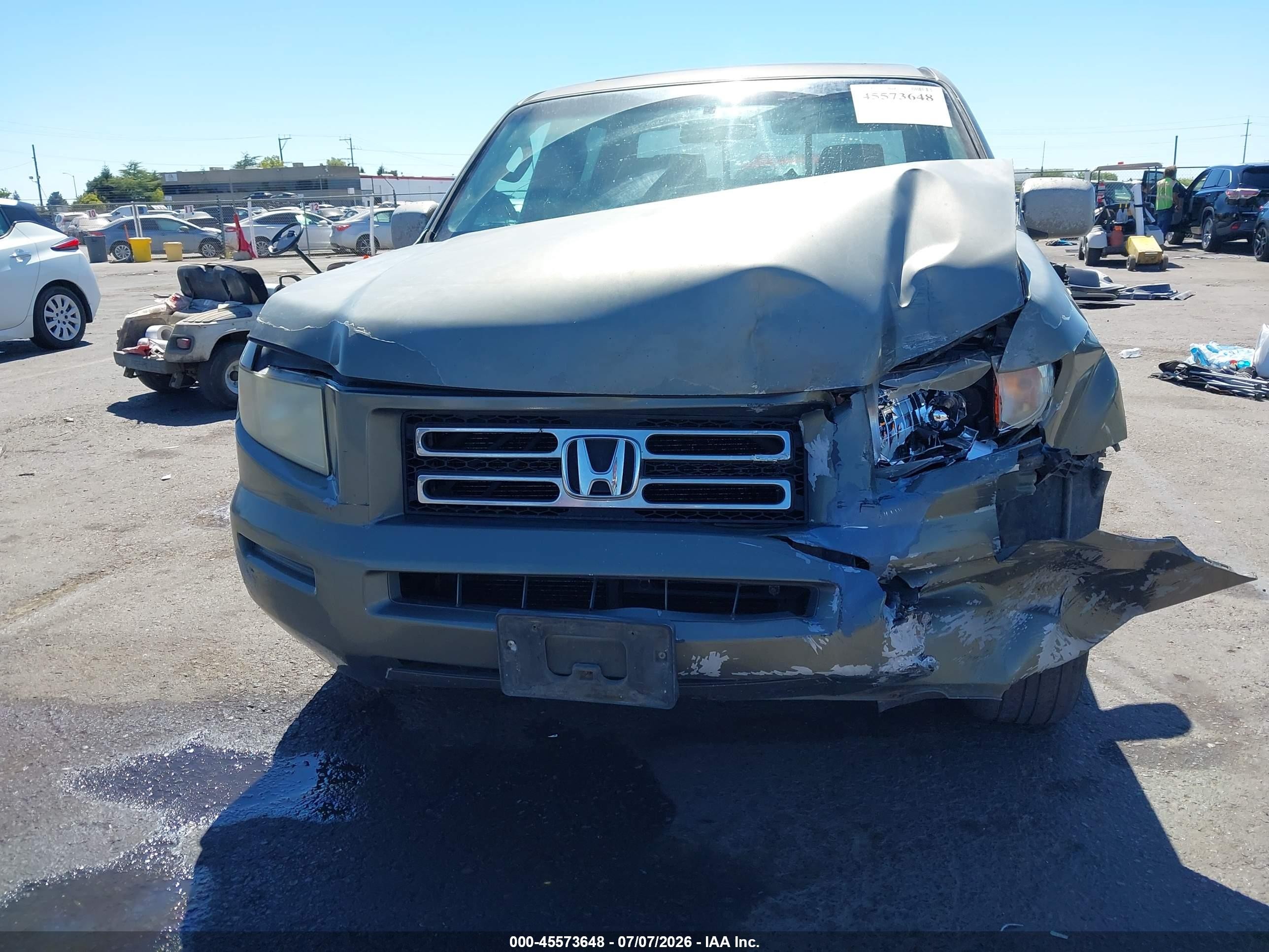 2007 Honda Ridgeline Rtl Green vin: 2HJYK16517H509408