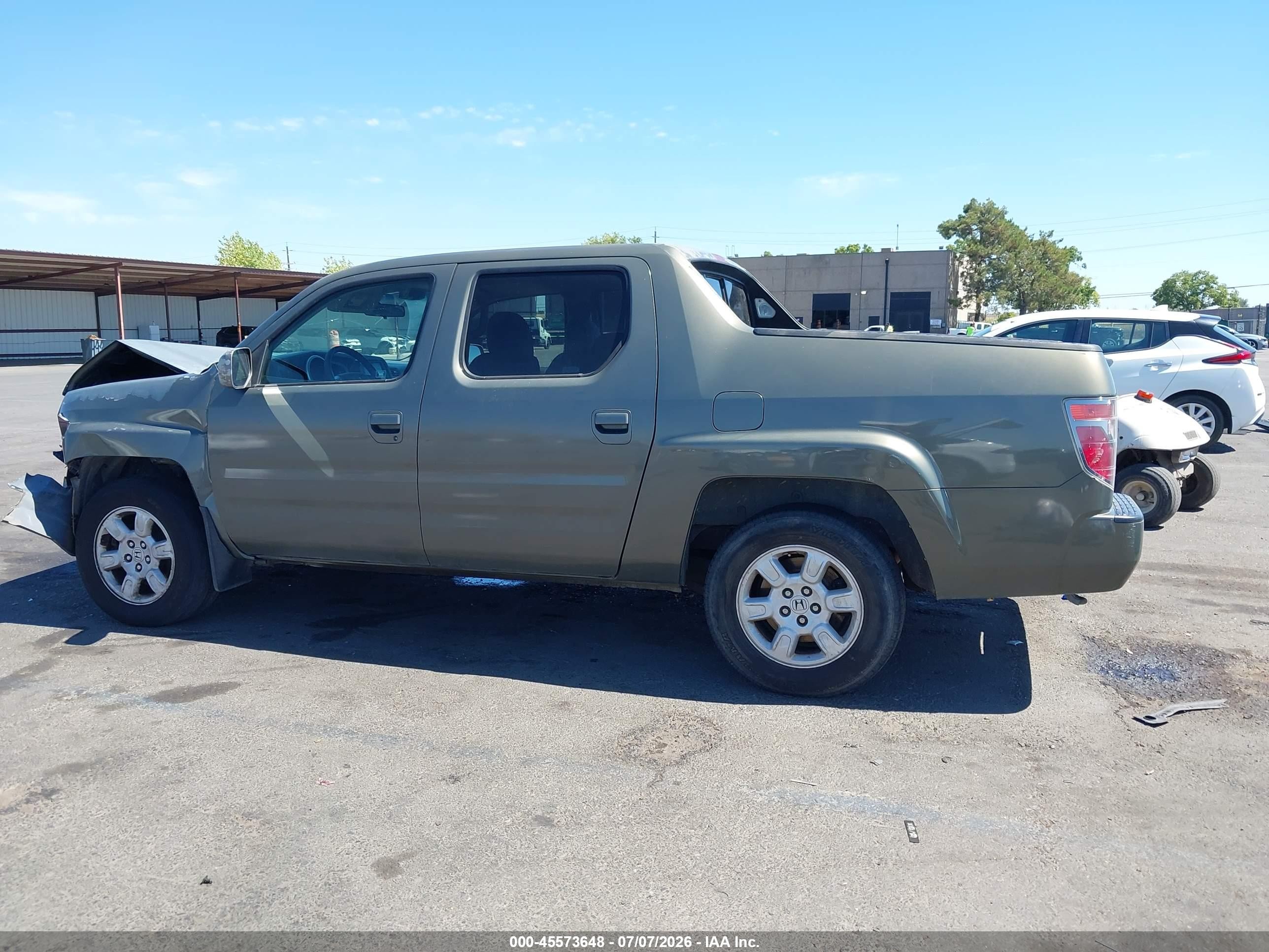 2007 Honda Ridgeline Rtl Green vin: 2HJYK16517H509408