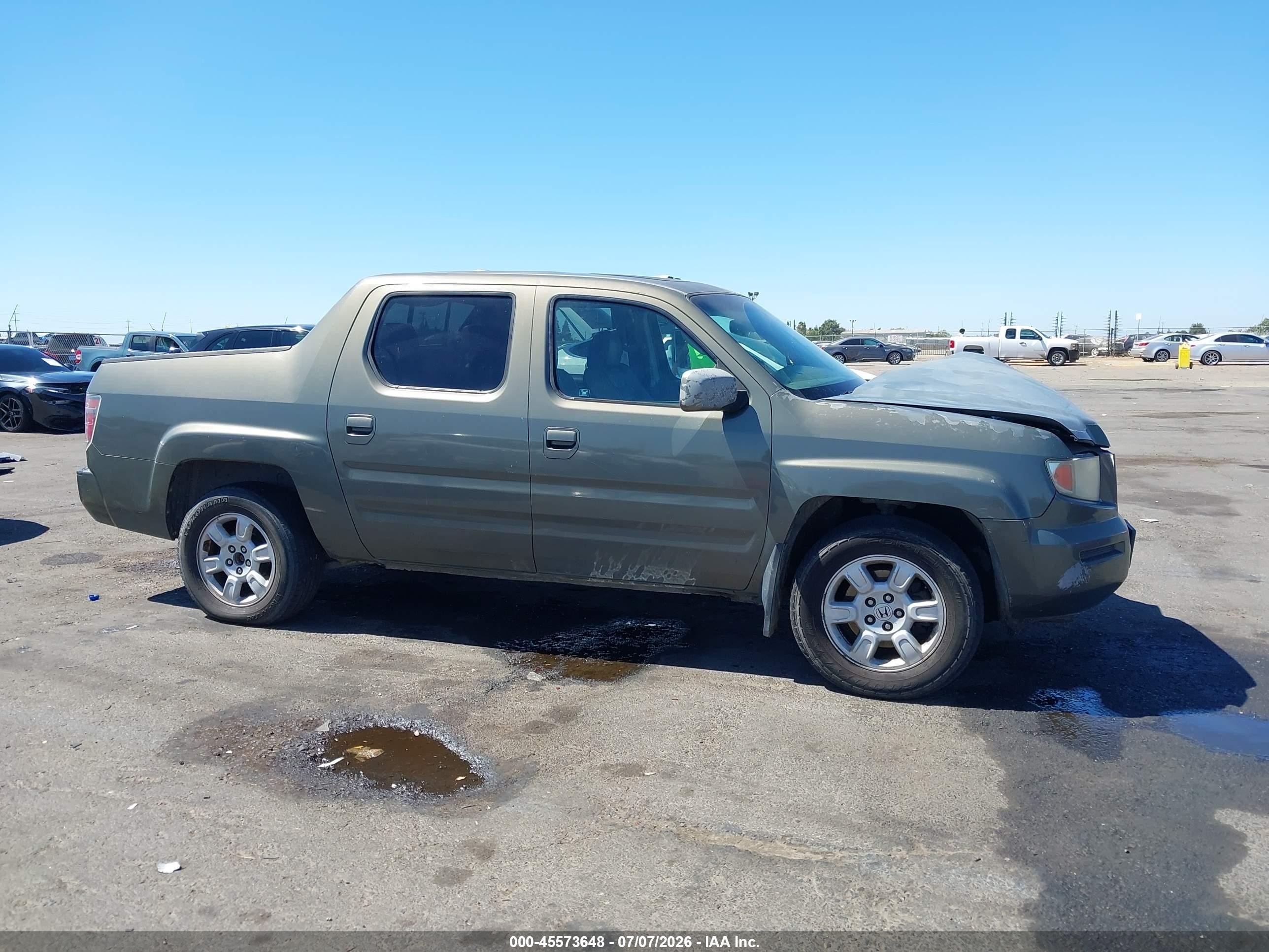 2007 Honda Ridgeline Rtl Green vin: 2HJYK16517H509408