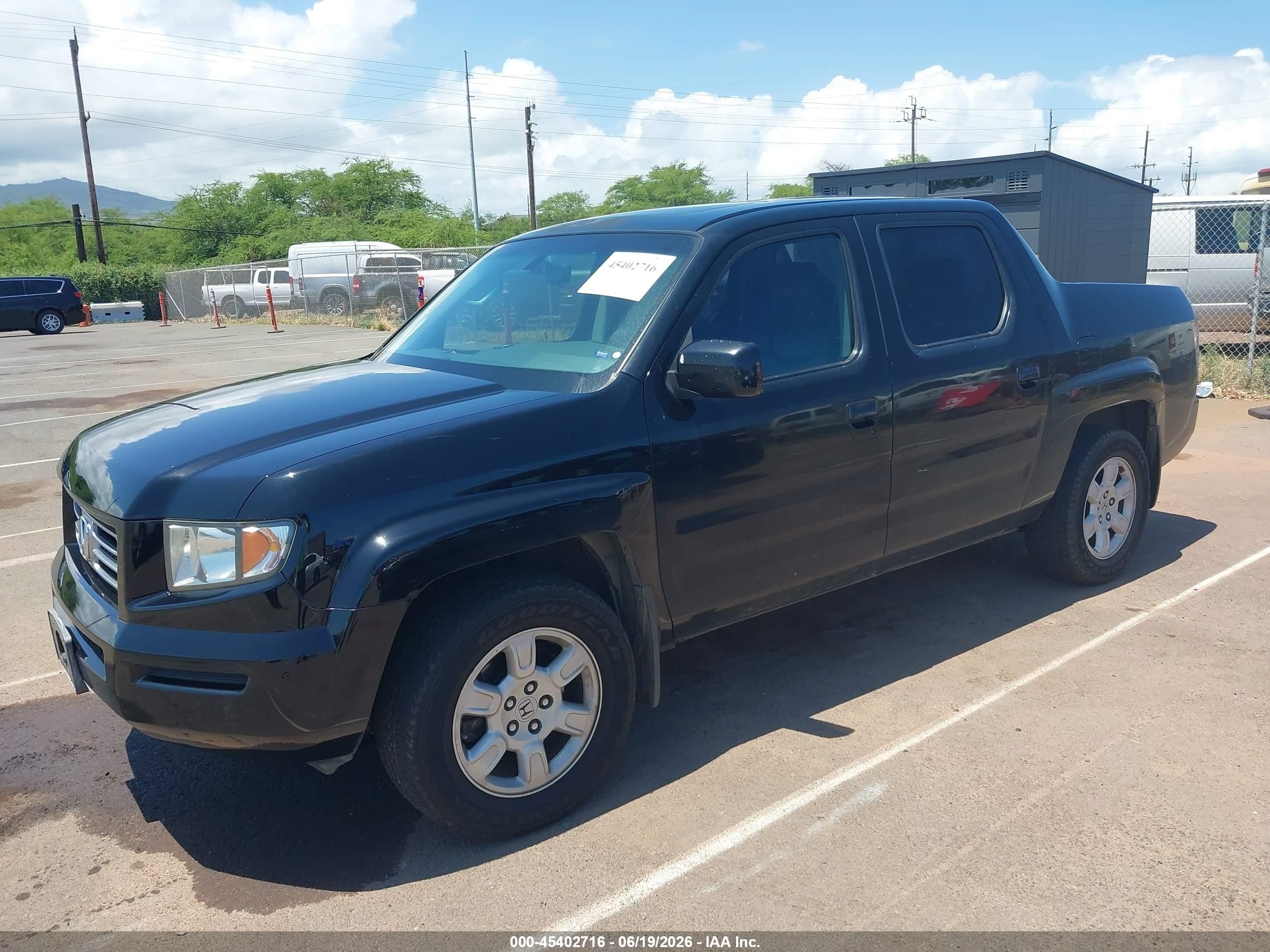 2007 Honda Ridgeline Rtl Black vin: 2HJYK16517H515516