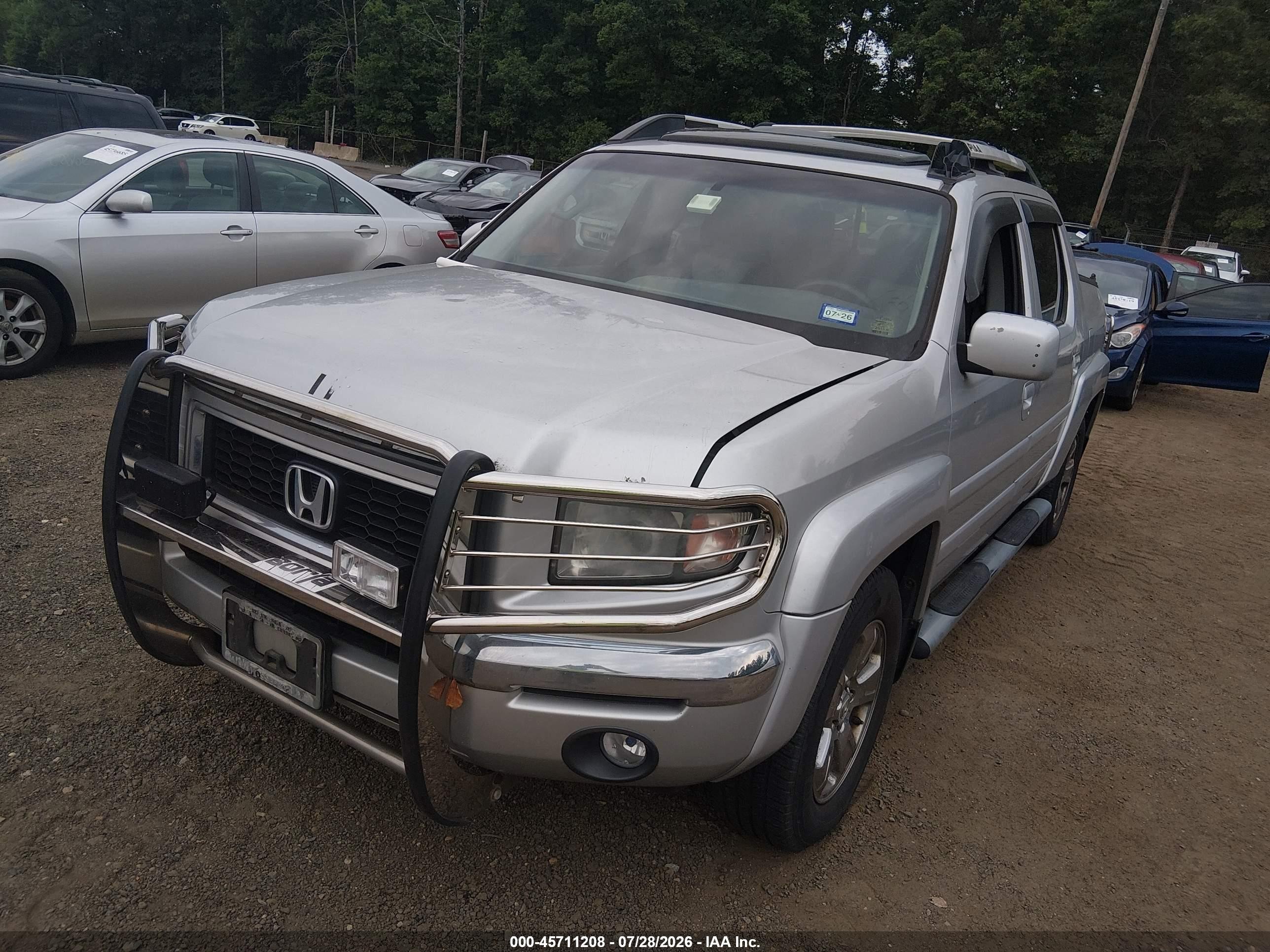 2007 Honda Ridgeline Rtl Silver vin: 2HJYK16517H516519