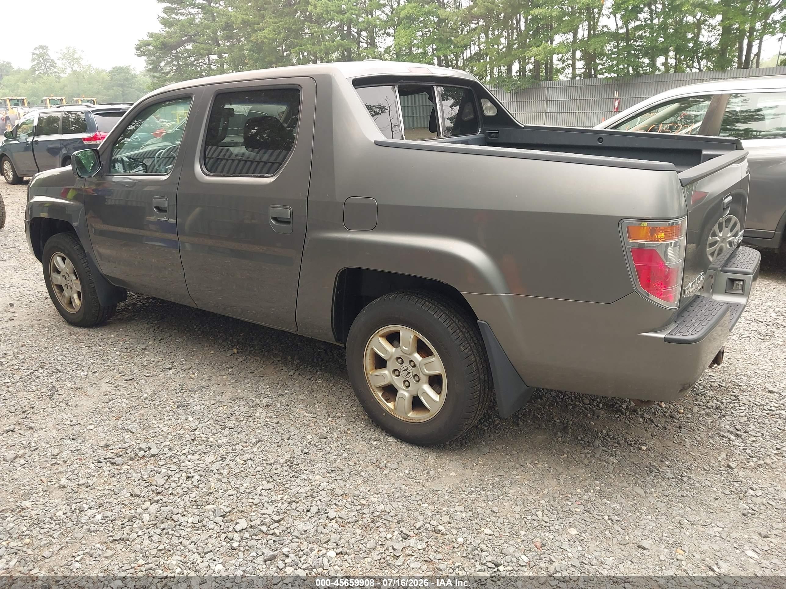 2007 Honda Ridgeline Rtl Gray vin: 2HJYK16517H525348