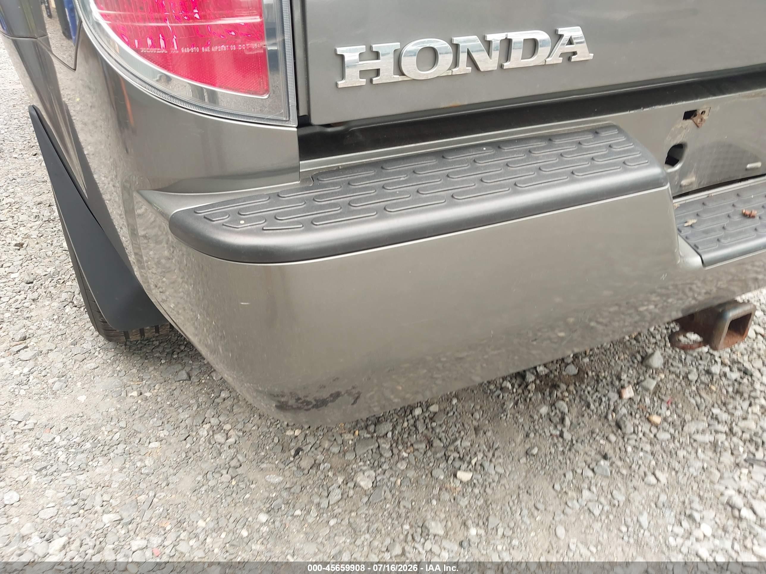 2007 Honda Ridgeline Rtl Gray vin: 2HJYK16517H525348