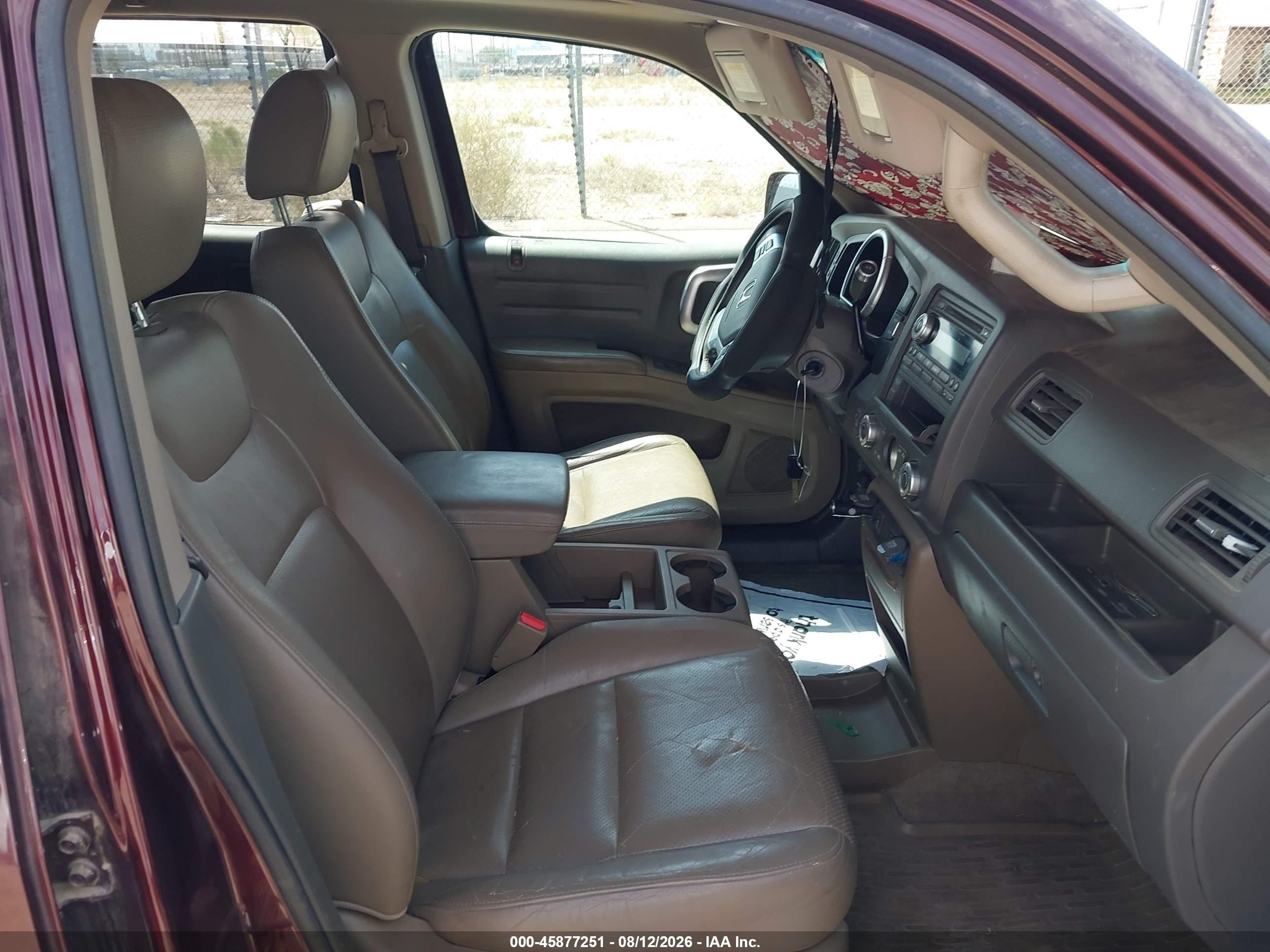 2008 Honda Ridgeline Rtl Burgundy vin: 2HJYK16518H504761