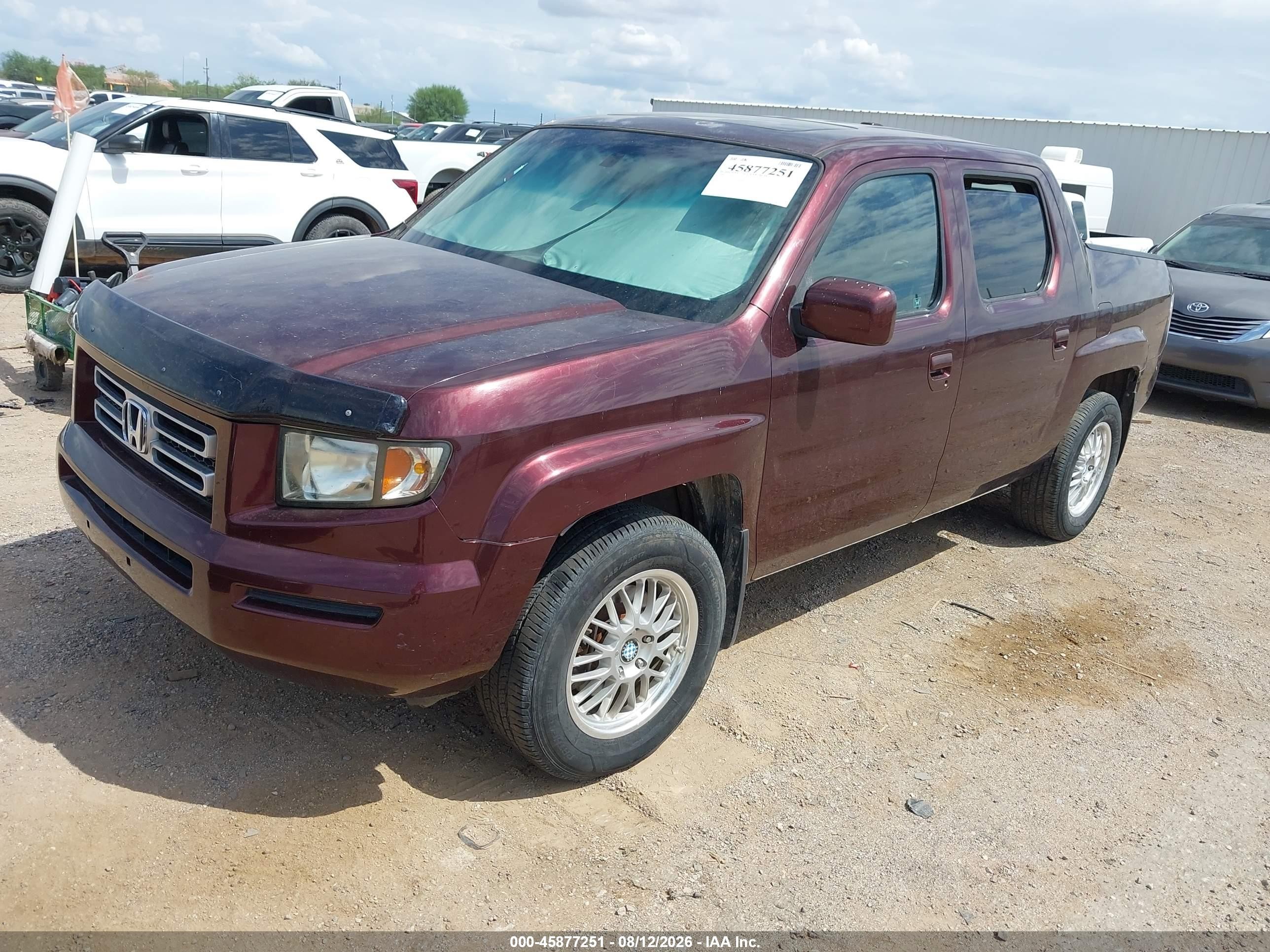 2008 Honda Ridgeline Rtl Burgundy vin: 2HJYK16518H504761