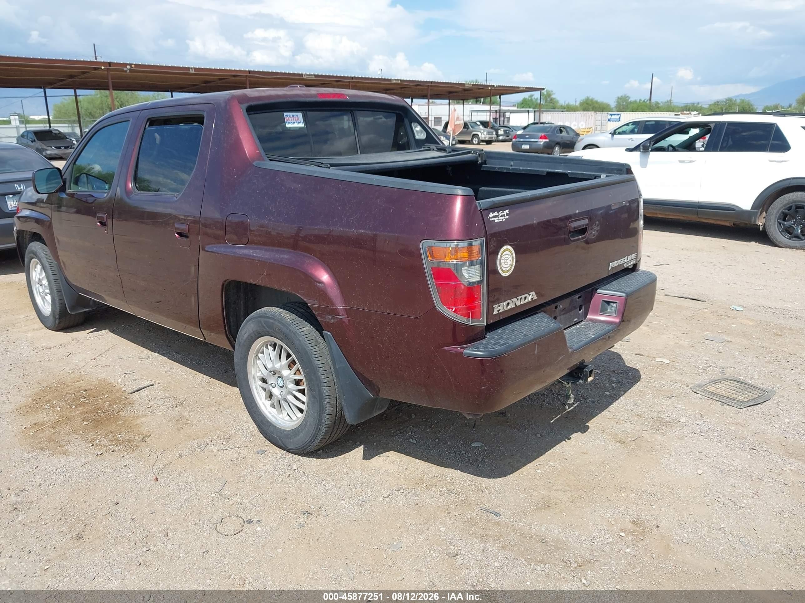 2008 Honda Ridgeline Rtl Burgundy vin: 2HJYK16518H504761