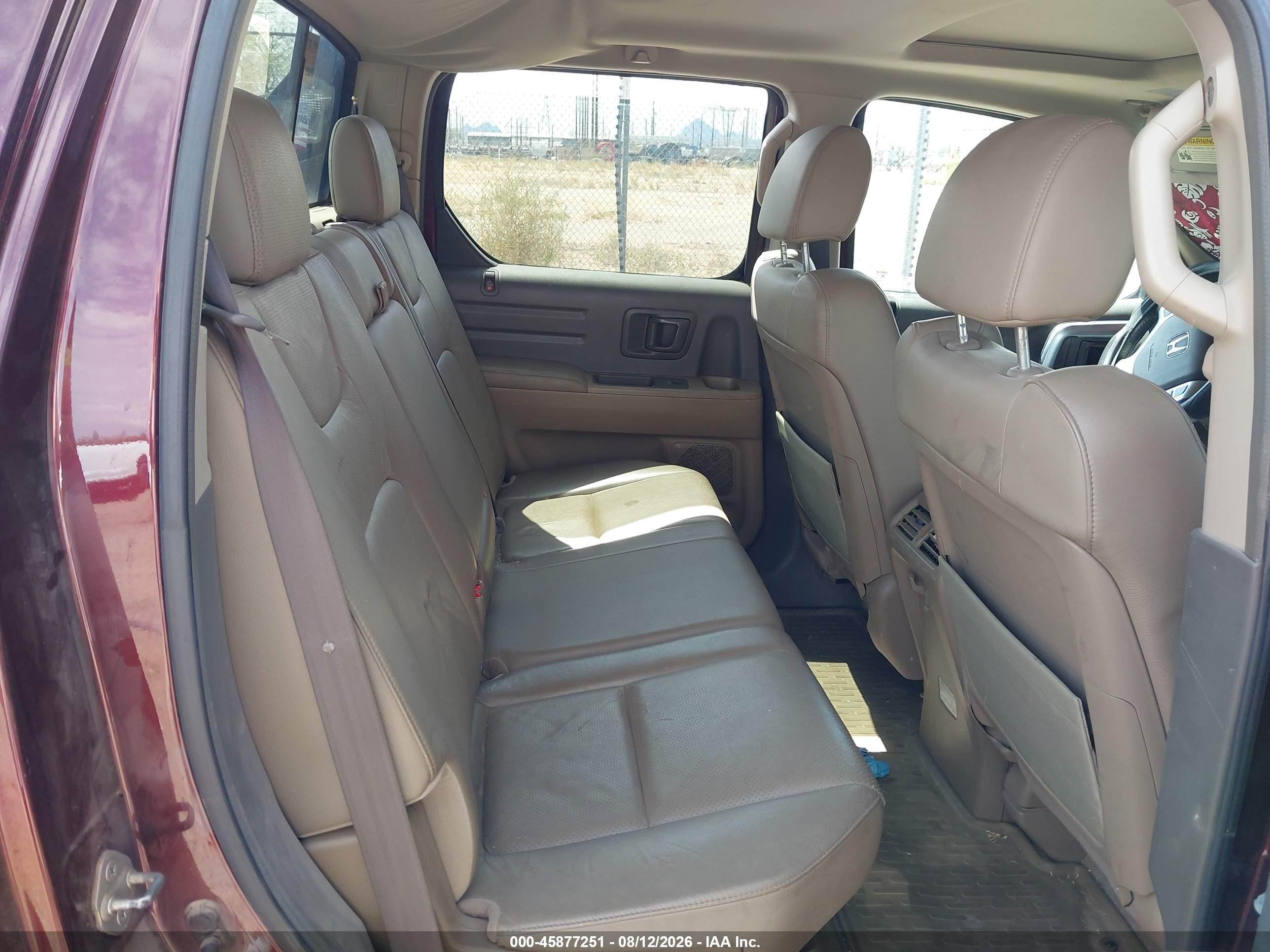 2008 Honda Ridgeline Rtl Burgundy vin: 2HJYK16518H504761