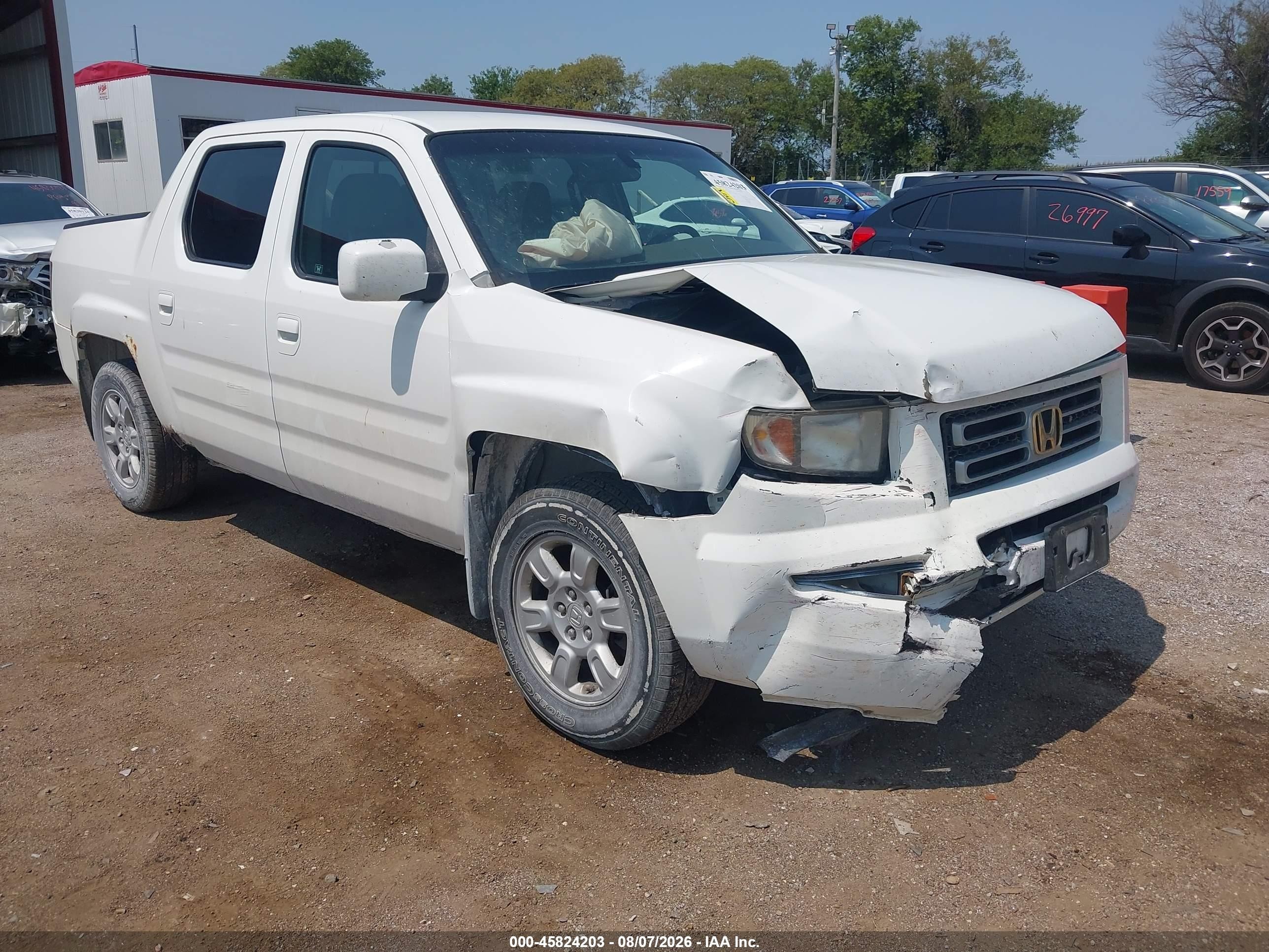 2006 Honda Ridgeline Rtl White vin: 2HJYK16526H512610