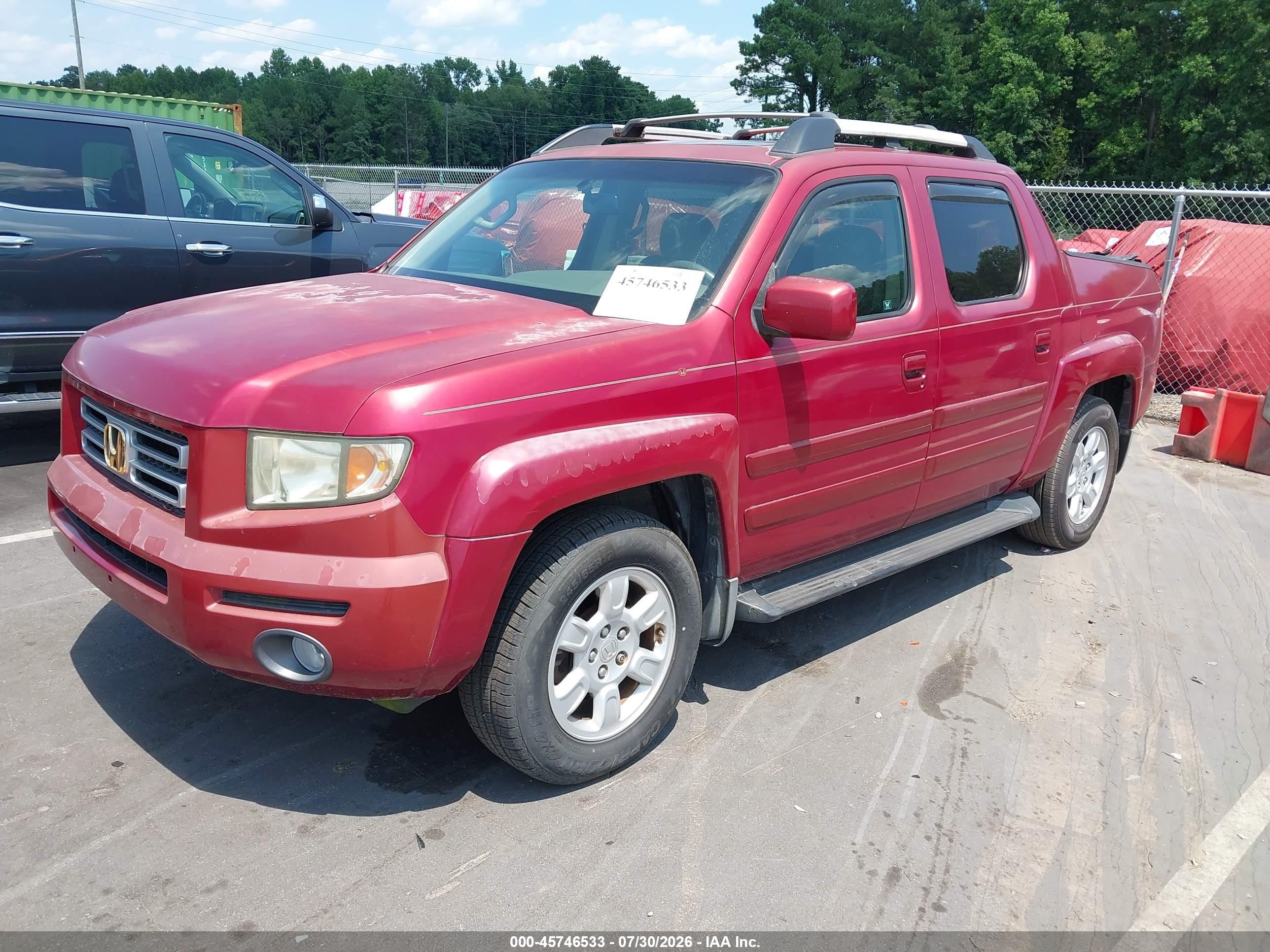 2006 Honda Ridgeline Rtl Red vin: 2HJYK16526H563816