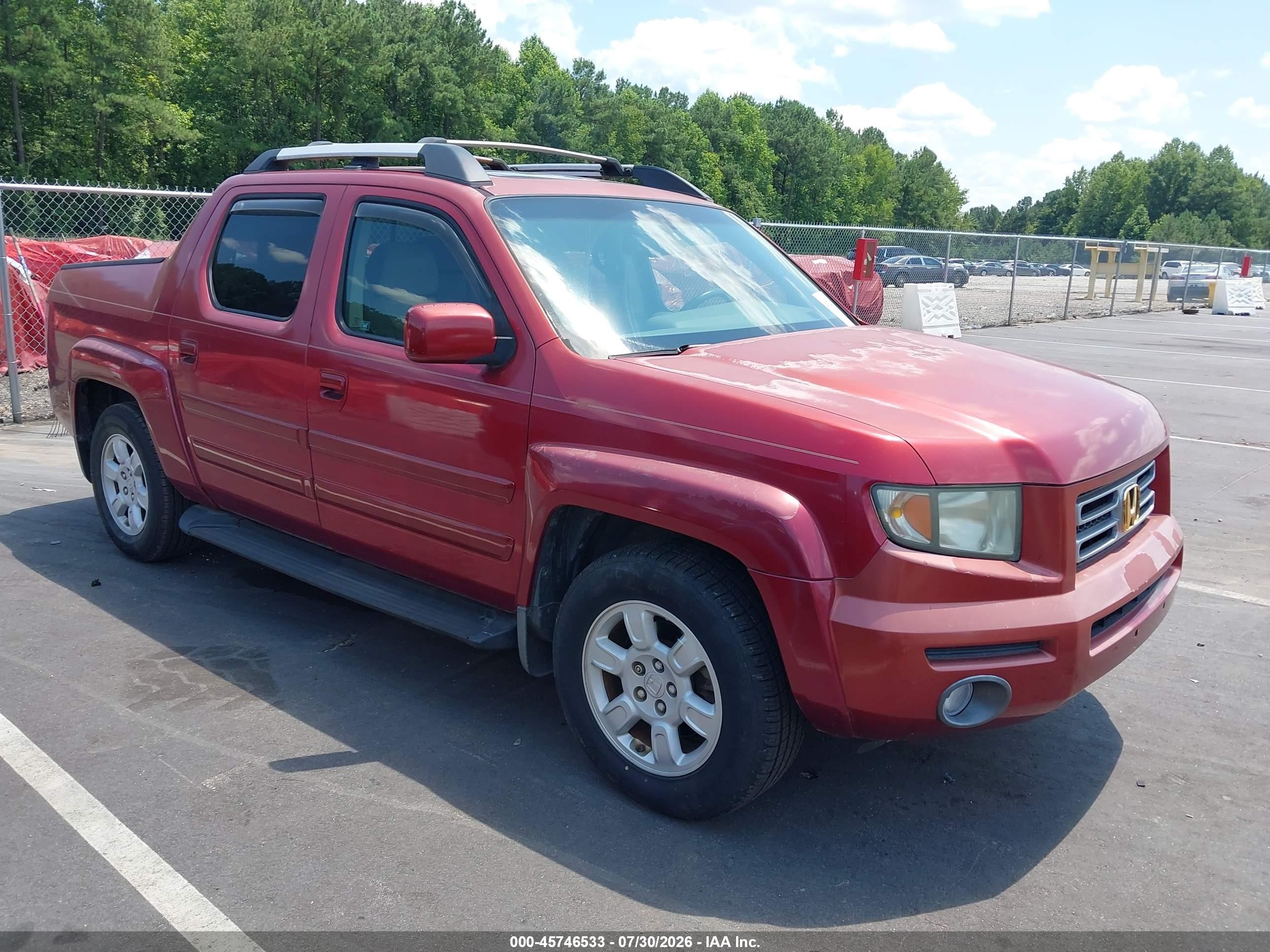 2006 Honda Ridgeline Rtl Red vin: 2HJYK16526H563816