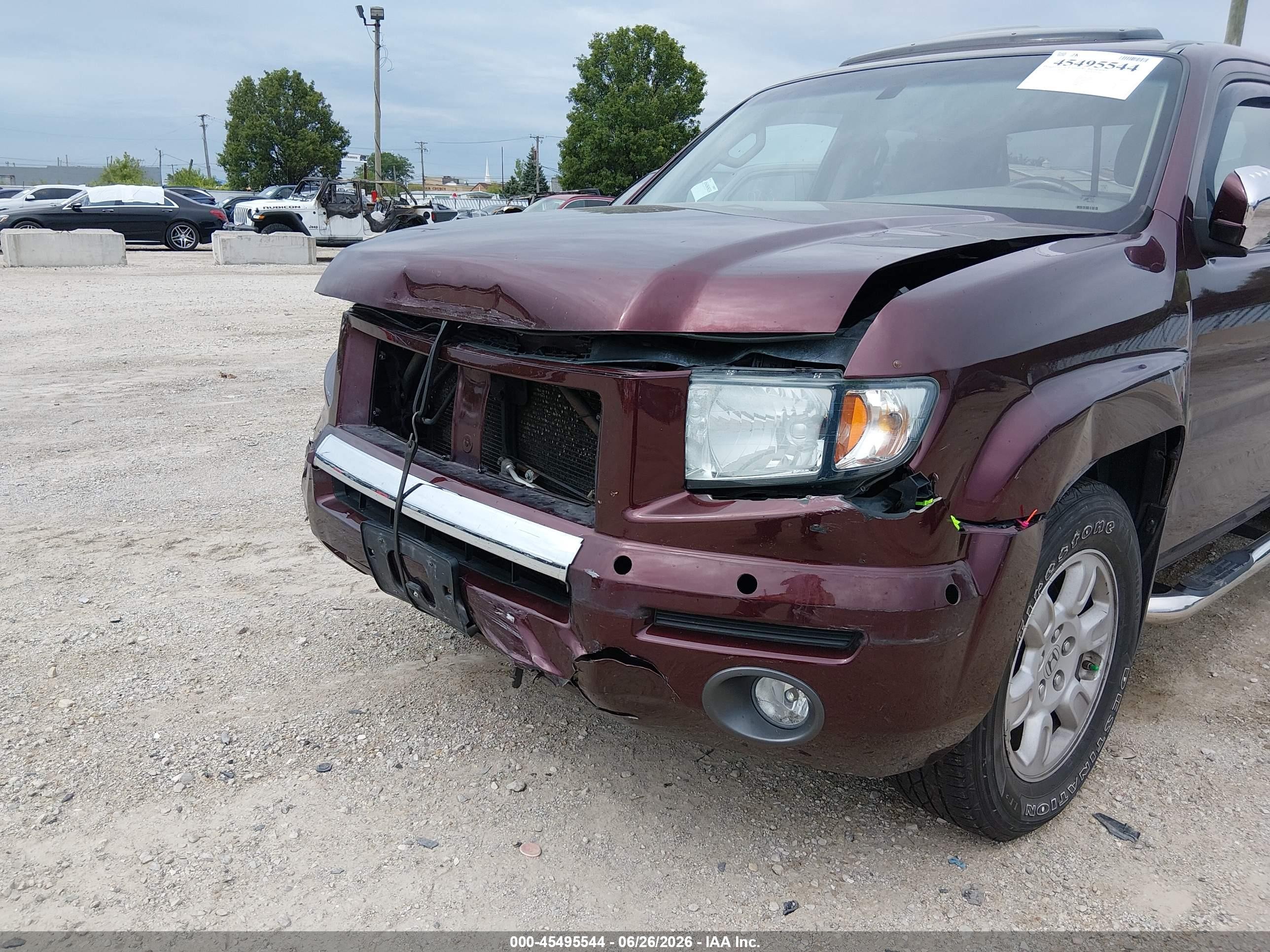 2007 Honda Ridgeline Rtl Бордовый vin: 2HJYK16527H502564
