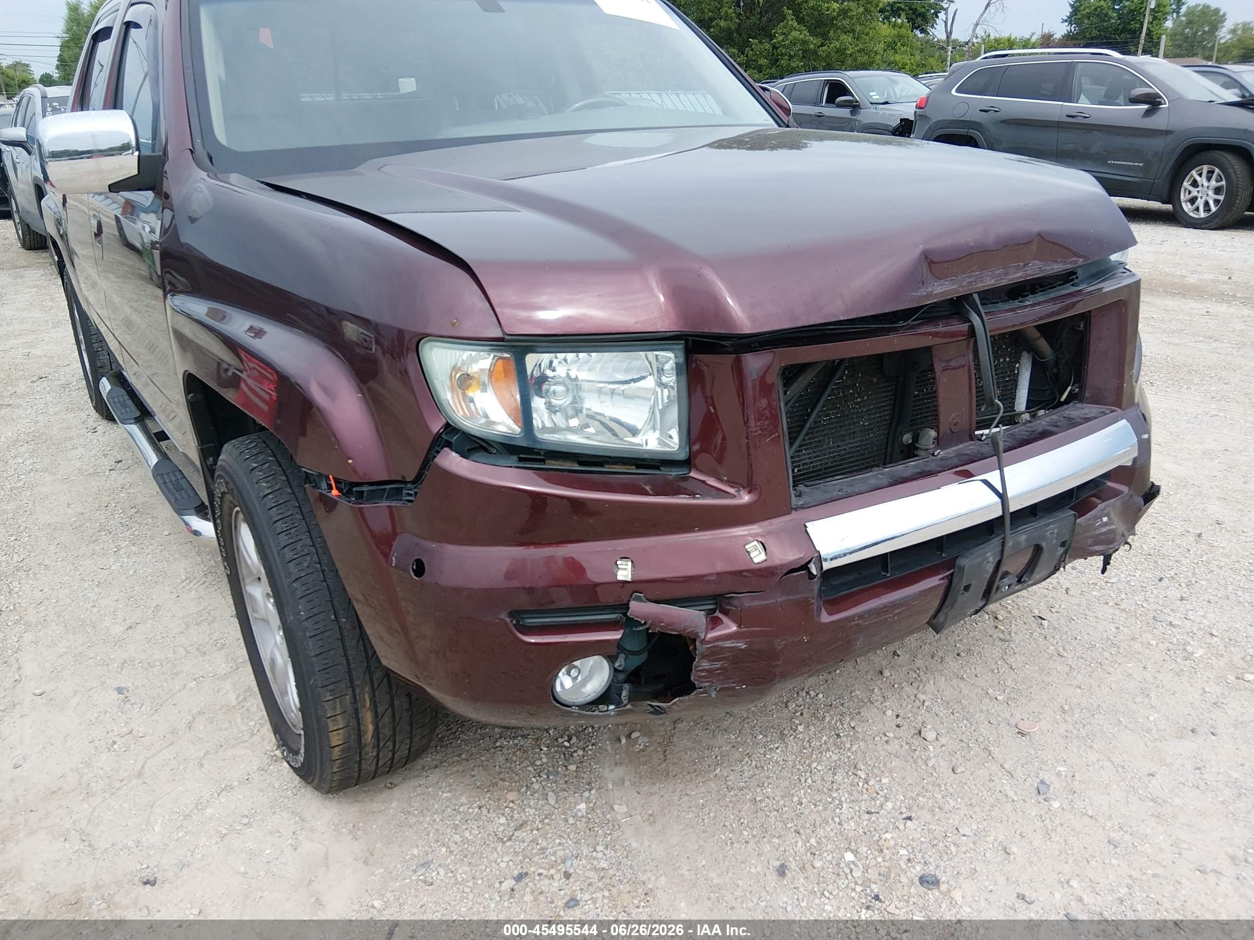 2007 Honda Ridgeline Rtl Бордовый vin: 2HJYK16527H502564