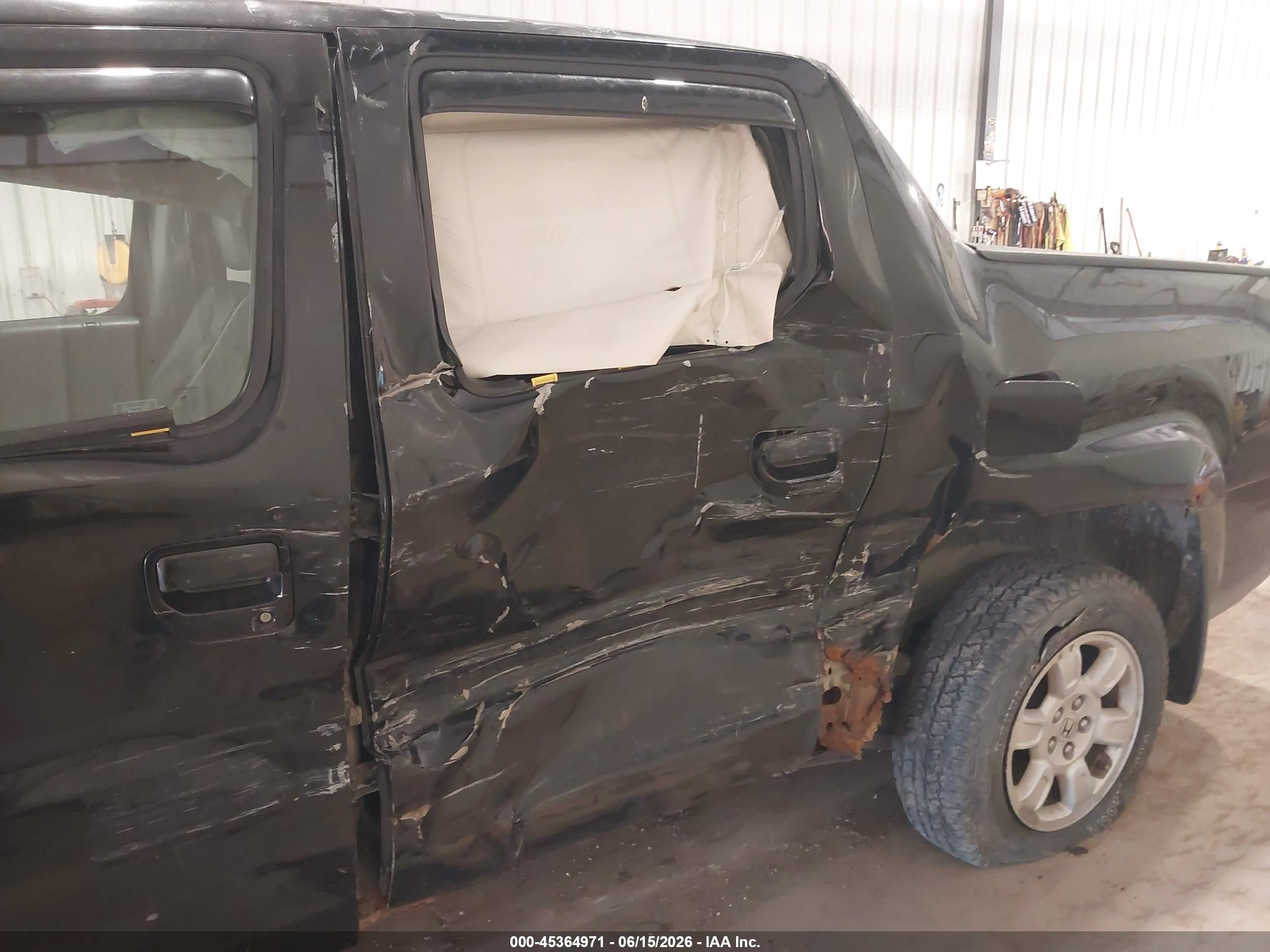 2007 Honda Ridgeline Rtl Black vin: 2HJYK16527H538206