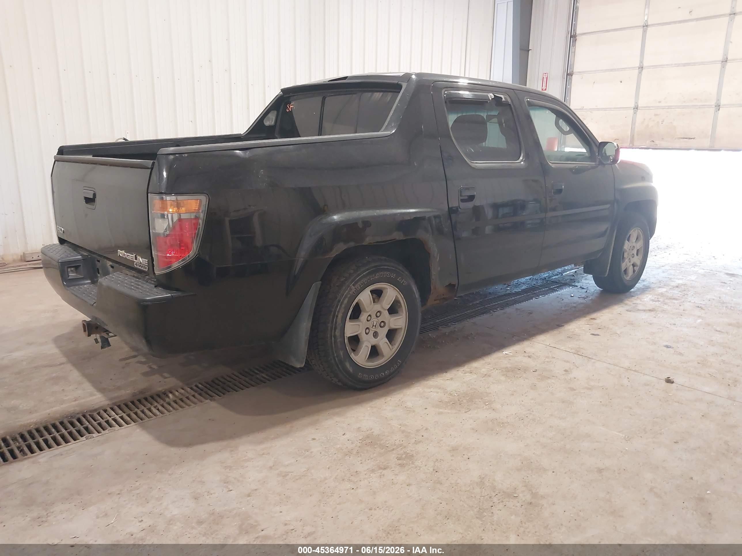 2007 Honda Ridgeline Rtl Black vin: 2HJYK16527H538206