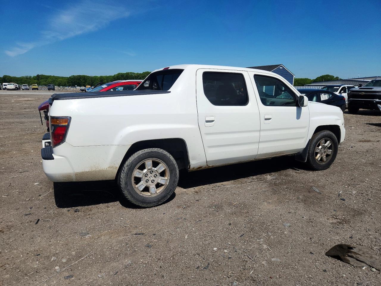 2008 Honda Ridgeline Rtl White vin: 2HJYK16528H527997