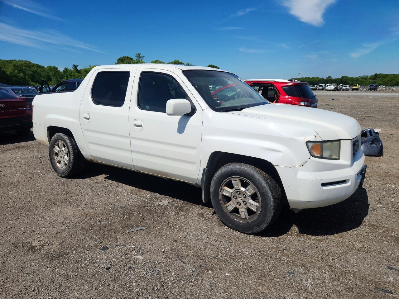 2008 Honda Ridgeline Rtl White vin: 2HJYK16528H527997