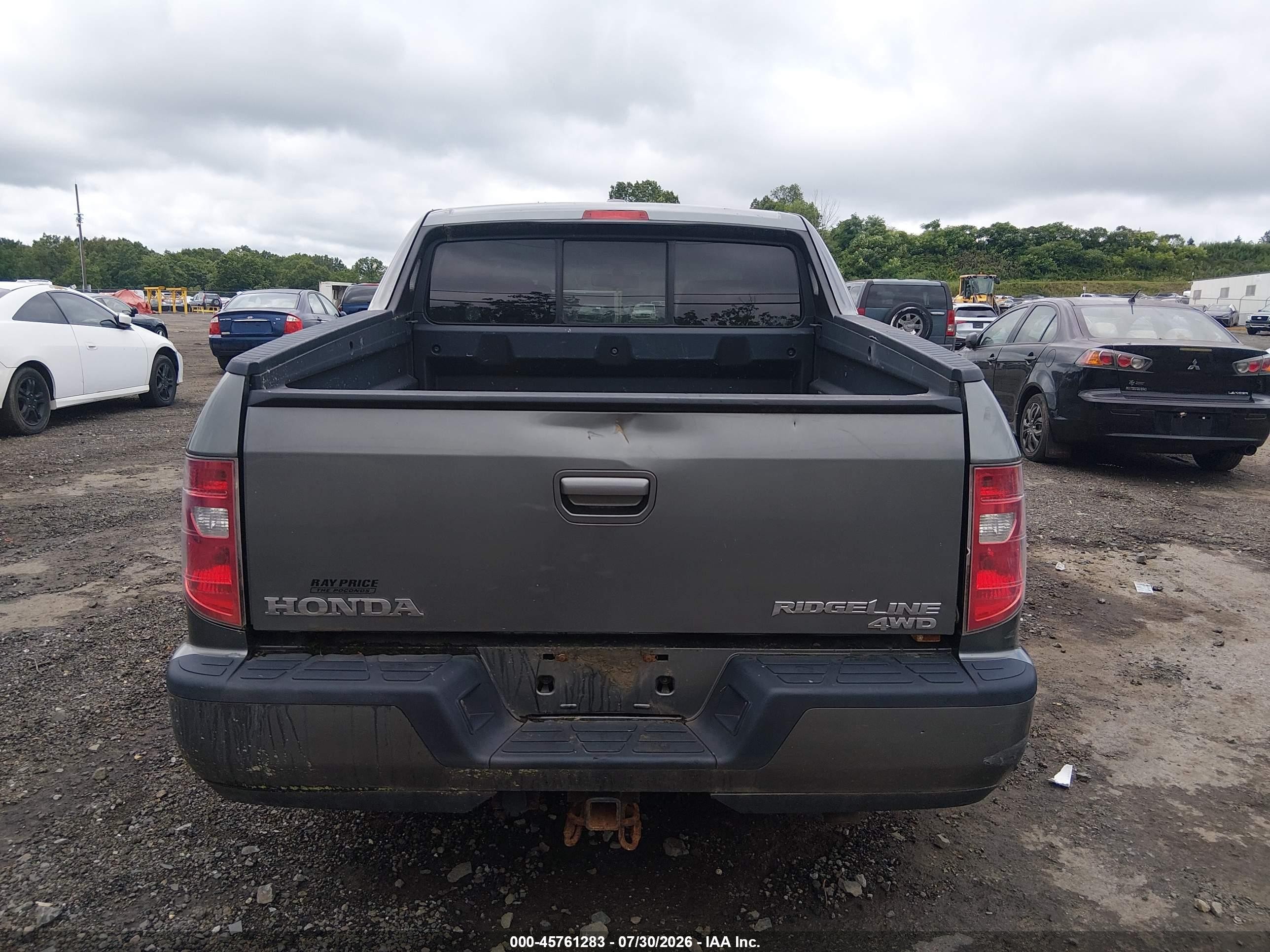 2009 Honda Ridgeline Rtl Gray vin: 2HJYK16539H501586