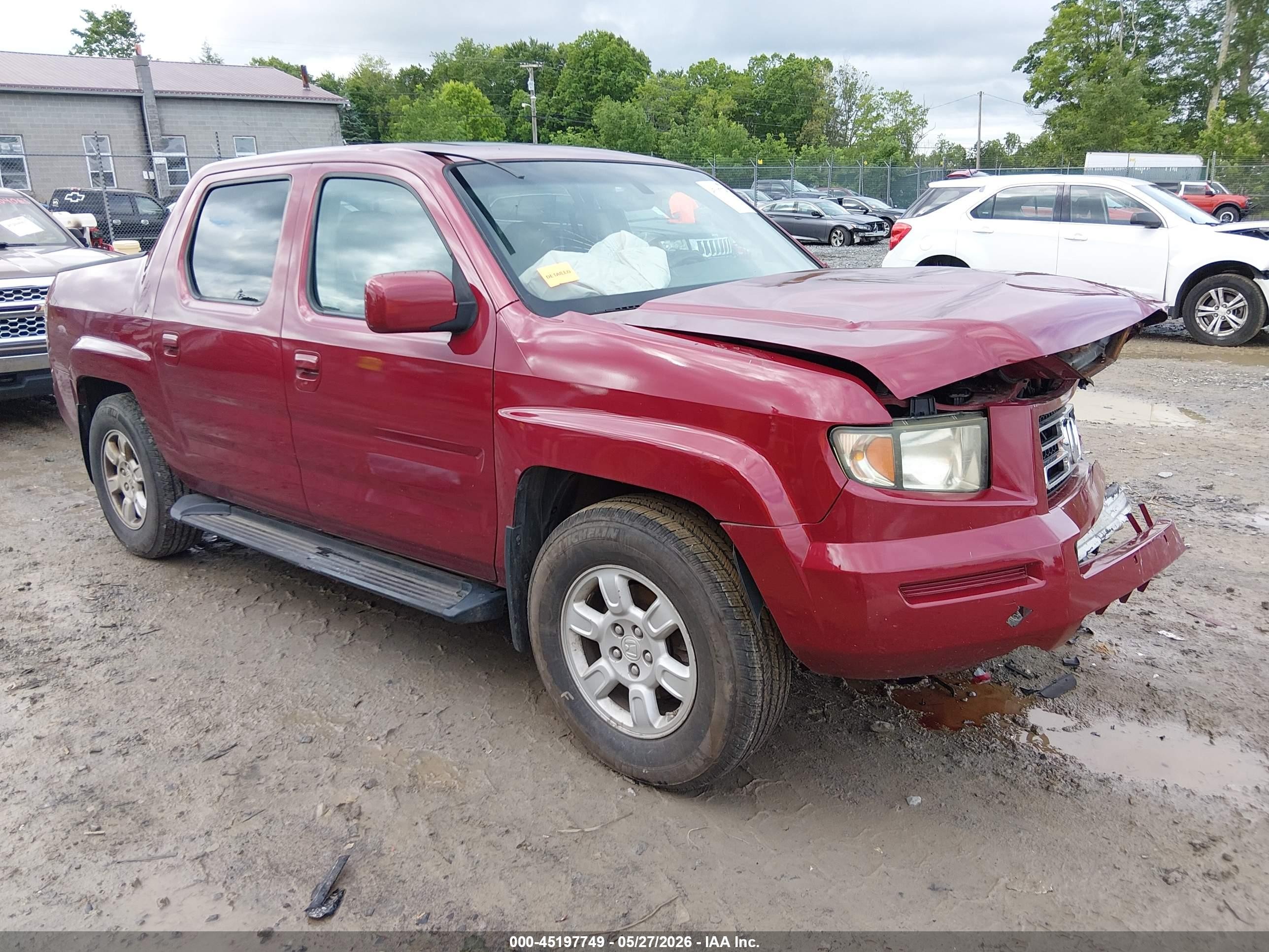 2006 Honda Ridgeline Rtl Maroon vin: 2HJYK16546H528548