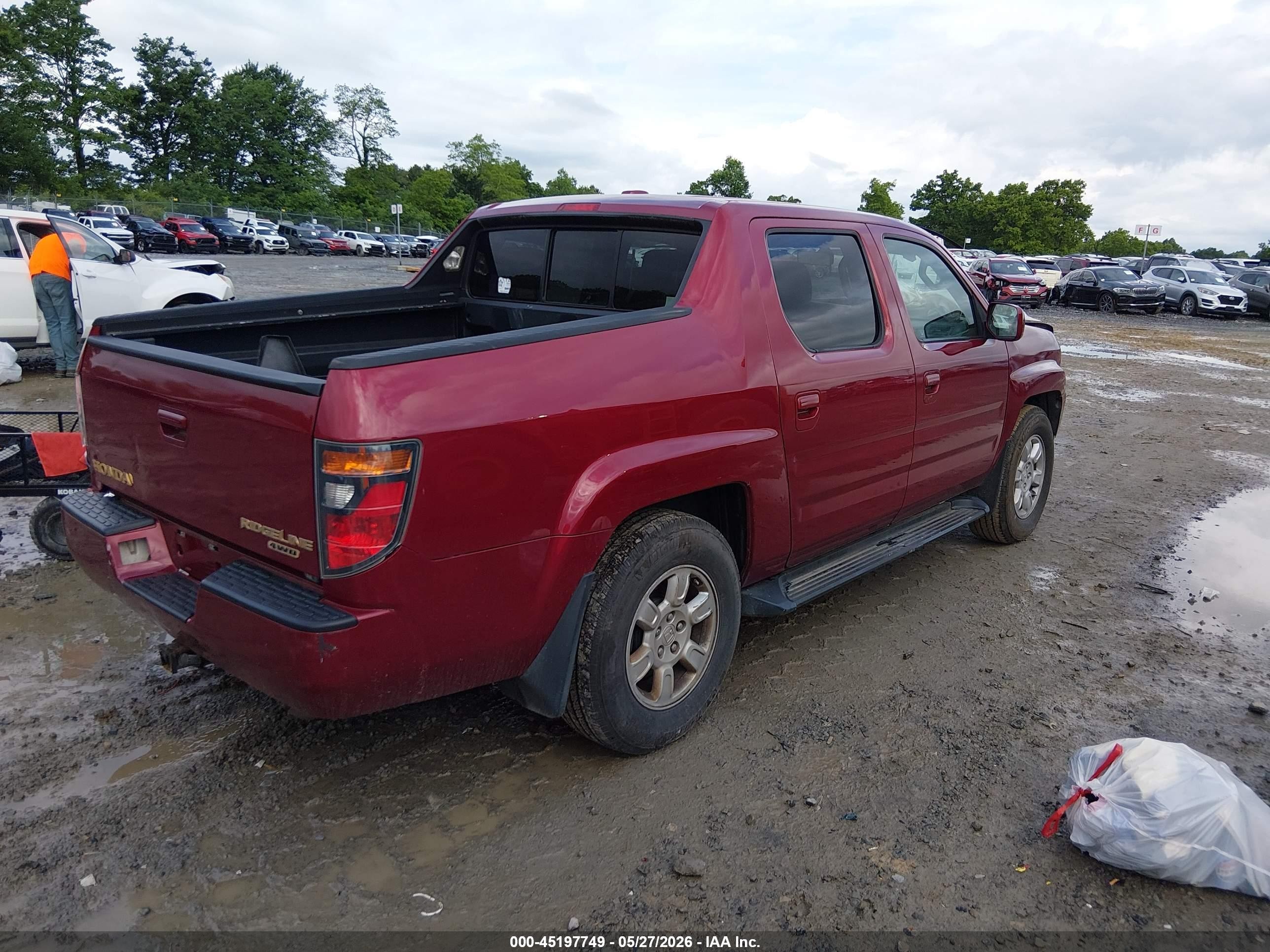2006 Honda Ridgeline Rtl Maroon vin: 2HJYK16546H528548