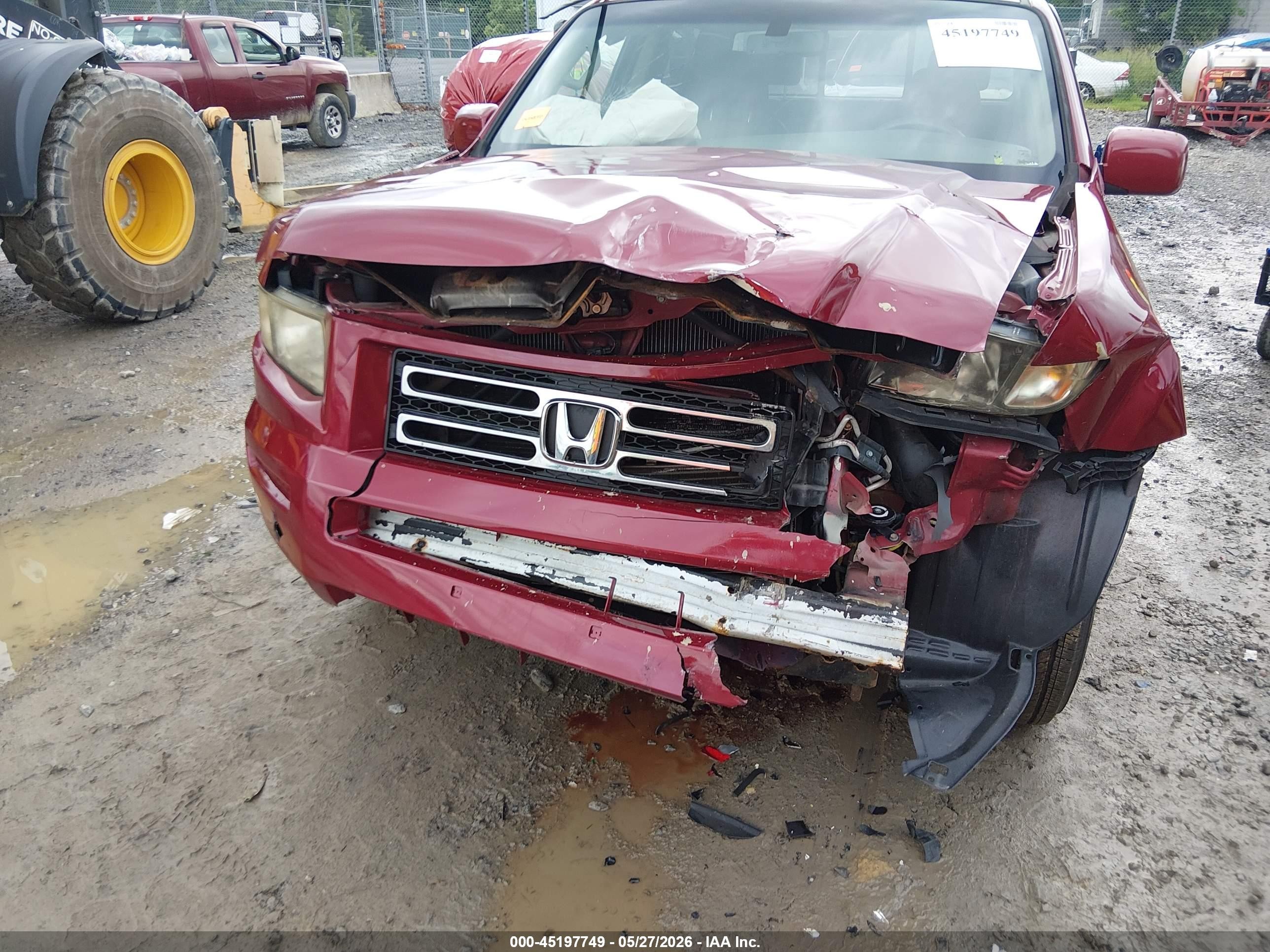 2006 Honda Ridgeline Rtl Maroon vin: 2HJYK16546H528548
