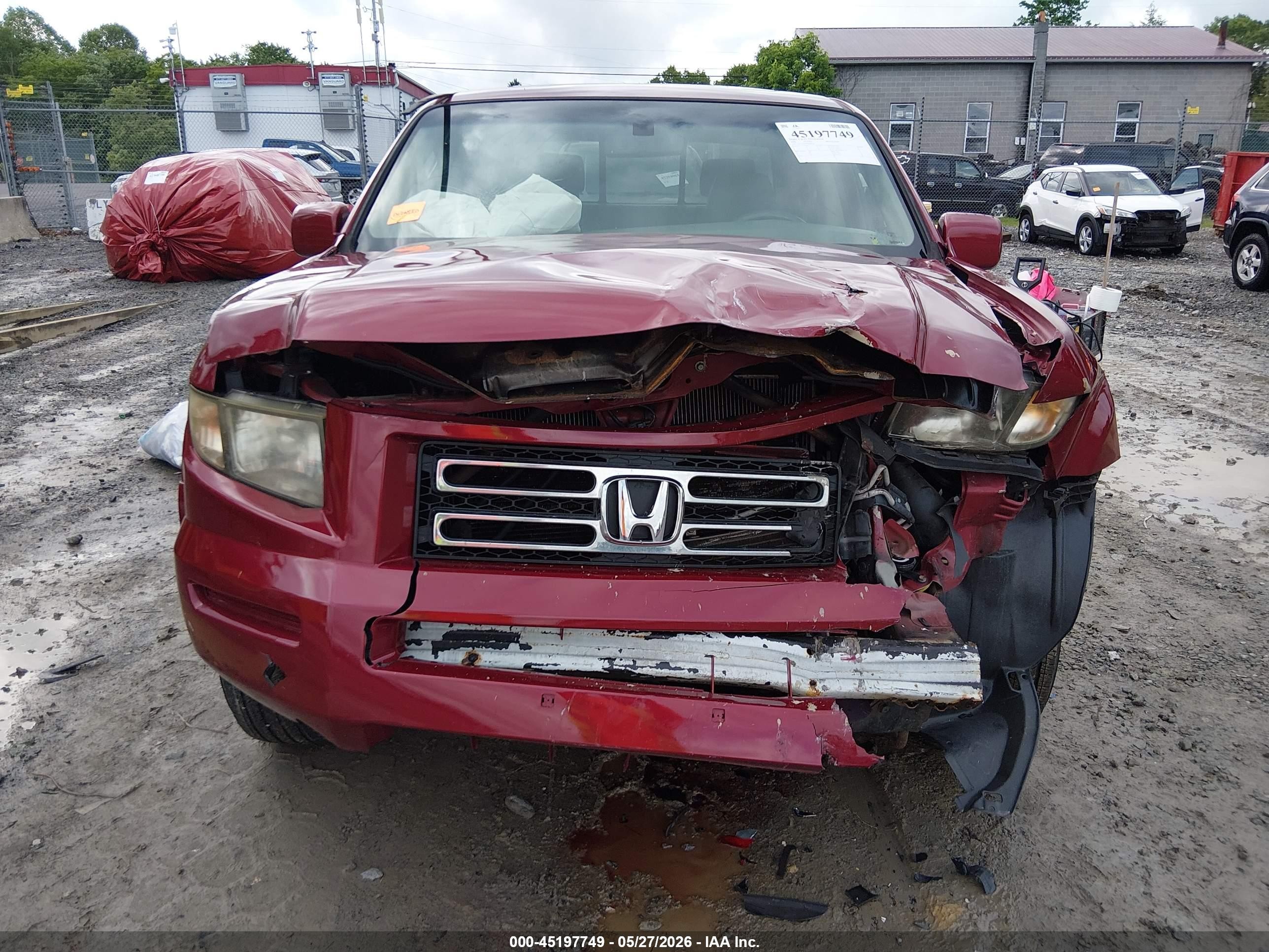 2006 Honda Ridgeline Rtl Maroon vin: 2HJYK16546H528548