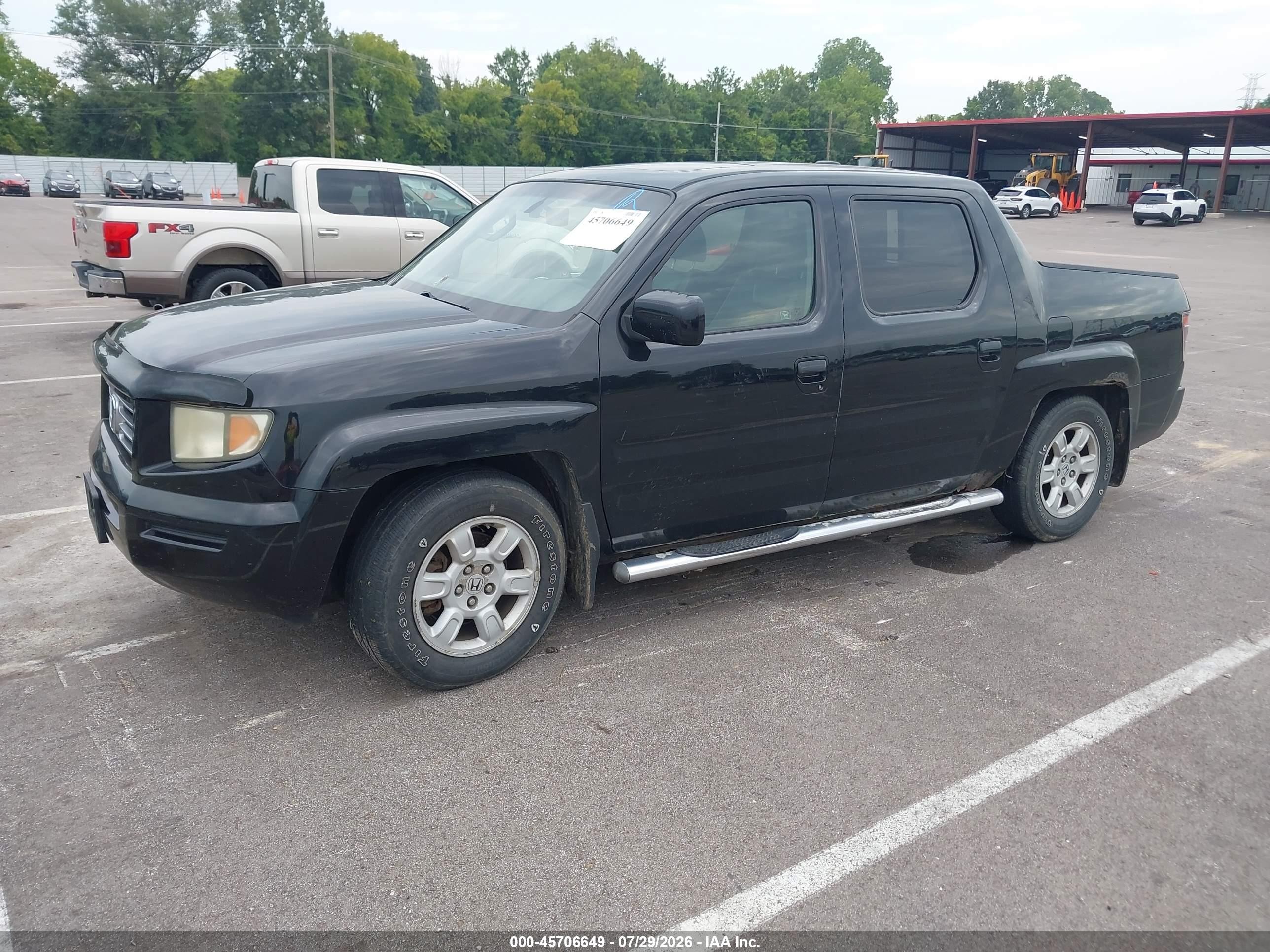 2007 Honda Ridgeline Rtl Black vin: 2HJYK16547H521360