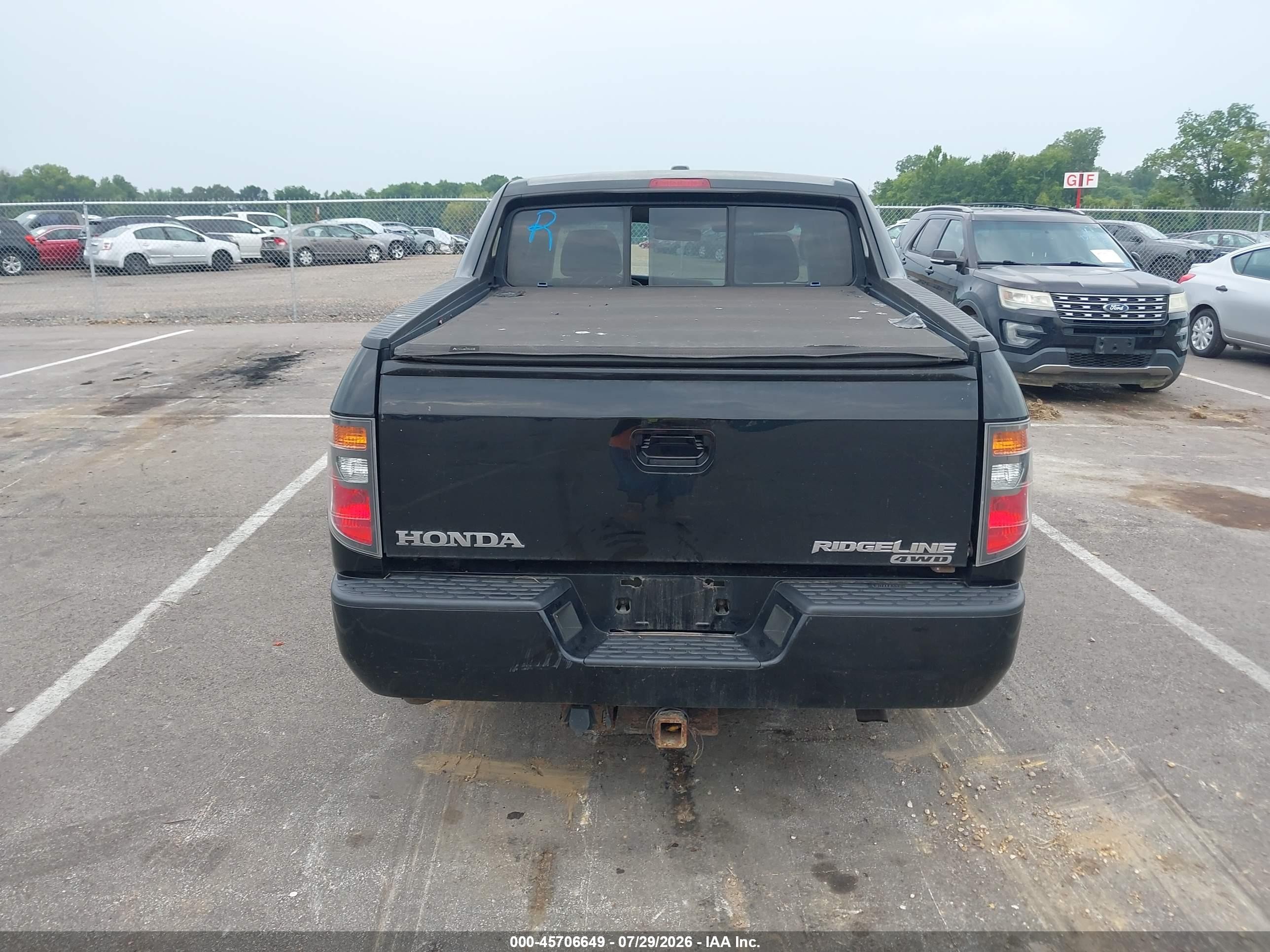2007 Honda Ridgeline Rtl Black vin: 2HJYK16547H521360