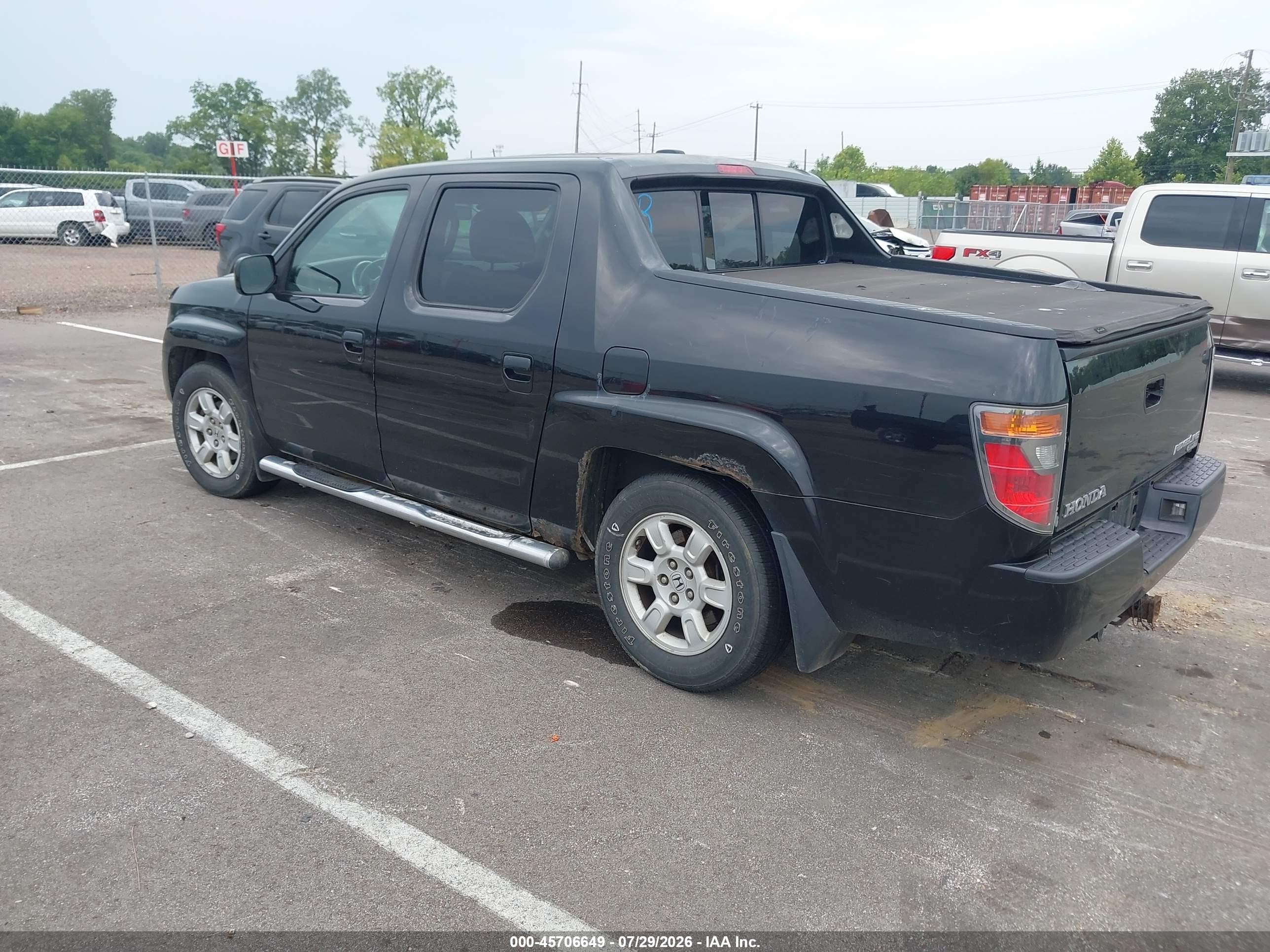 2007 Honda Ridgeline Rtl Black vin: 2HJYK16547H521360