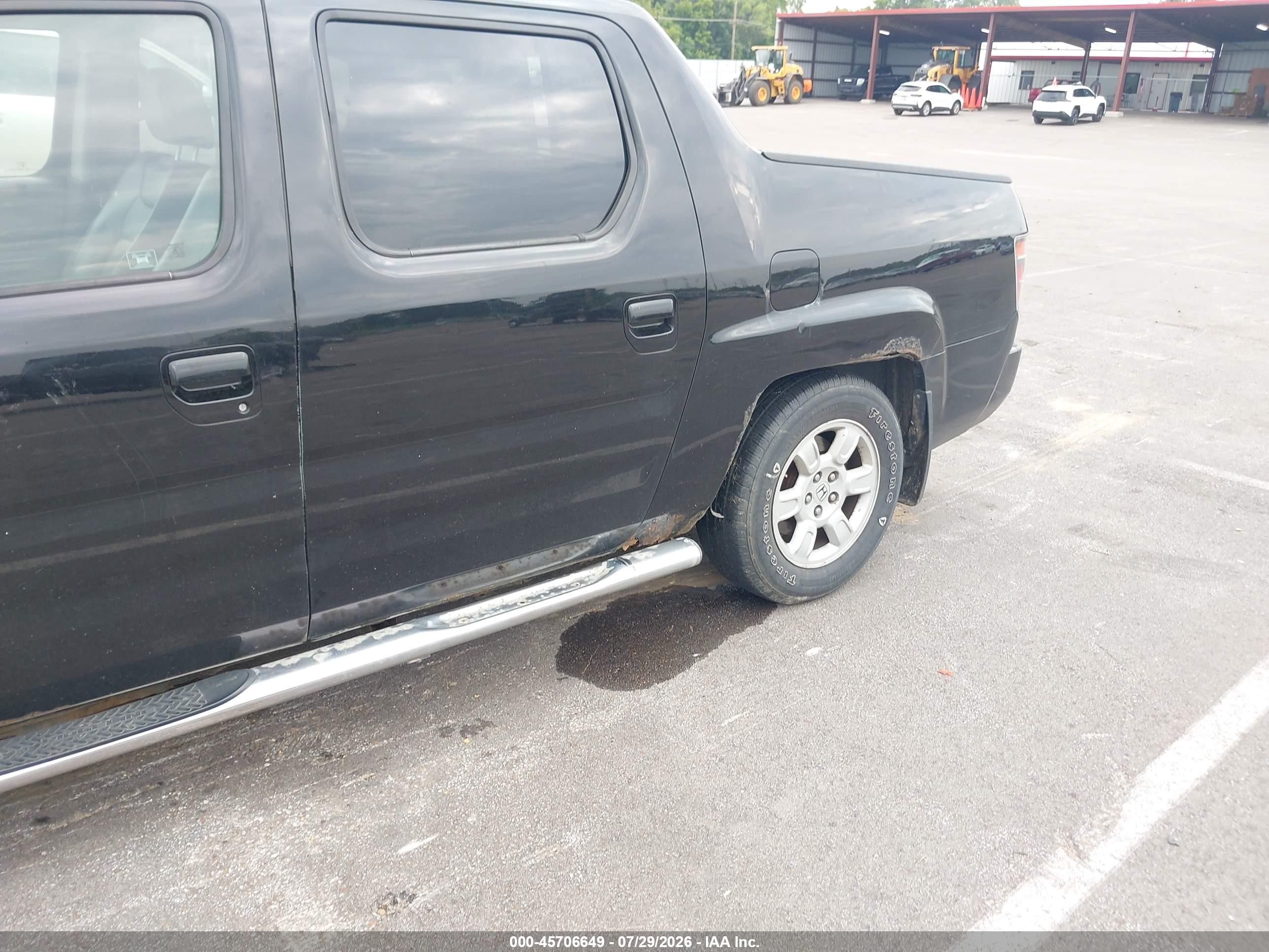 2007 Honda Ridgeline Rtl Black vin: 2HJYK16547H521360