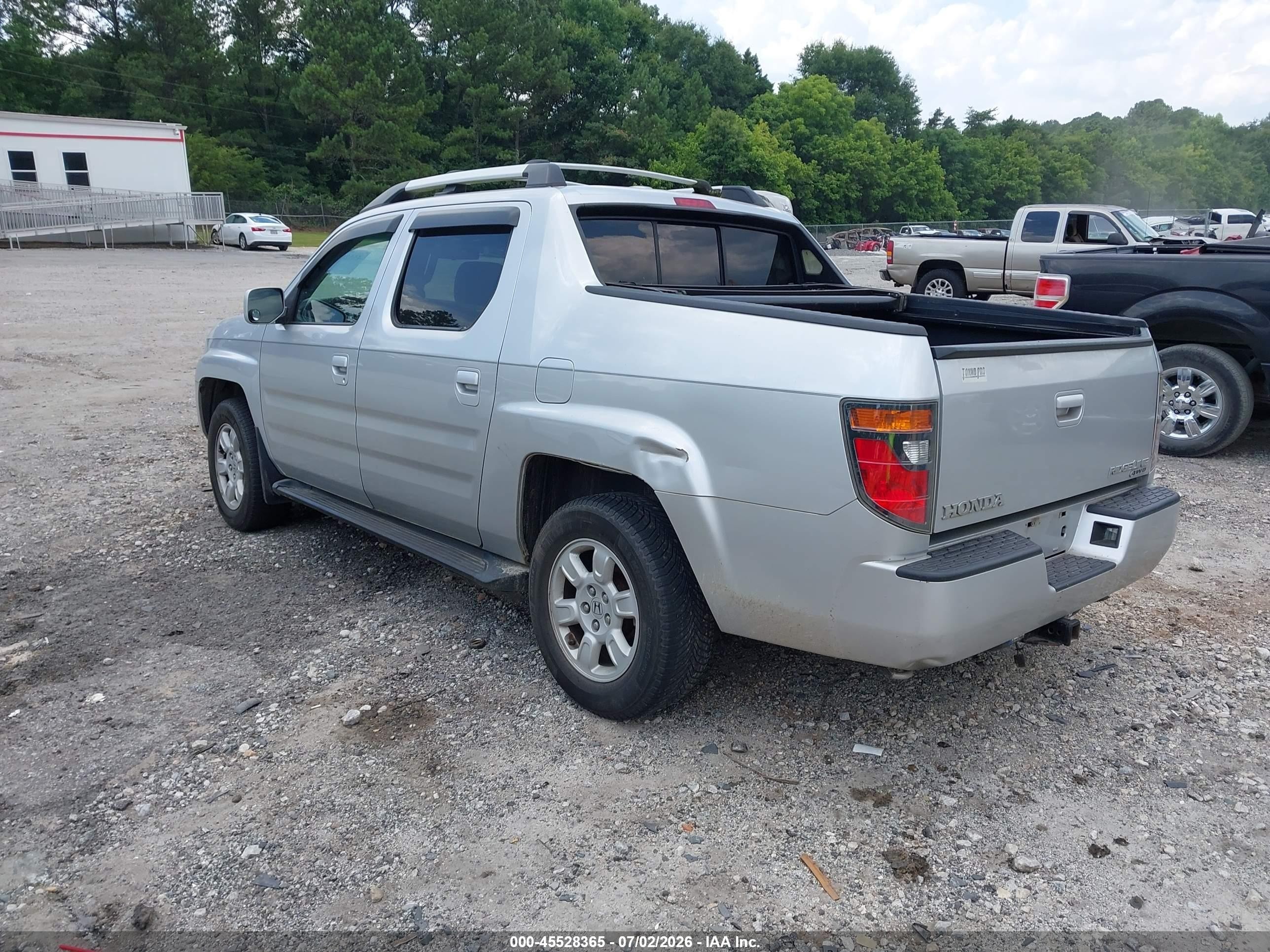 2007 Honda Ridgeline Rtl Silver vin: 2HJYK16547H521584