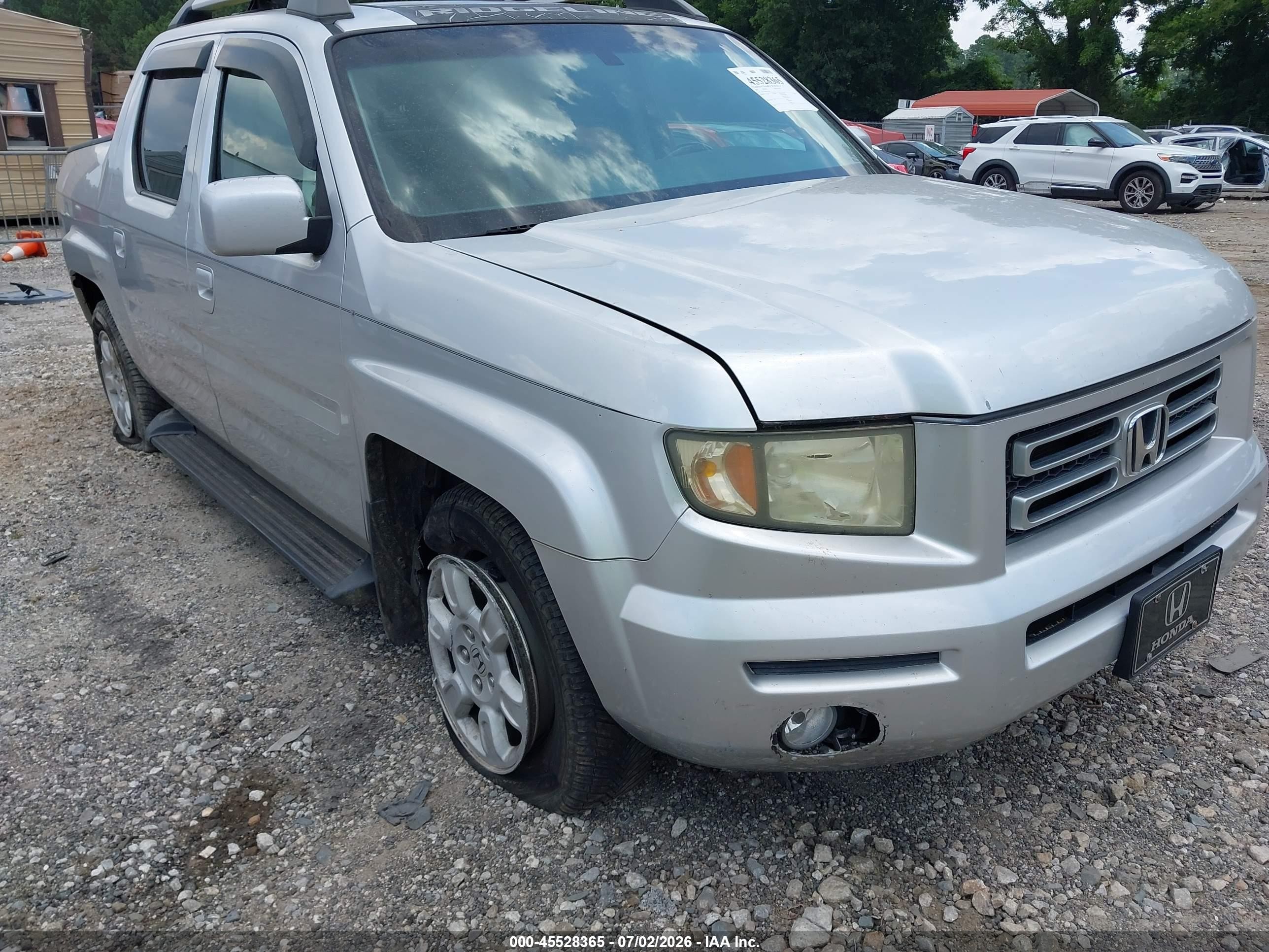 2007 Honda Ridgeline Rtl Silver vin: 2HJYK16547H521584