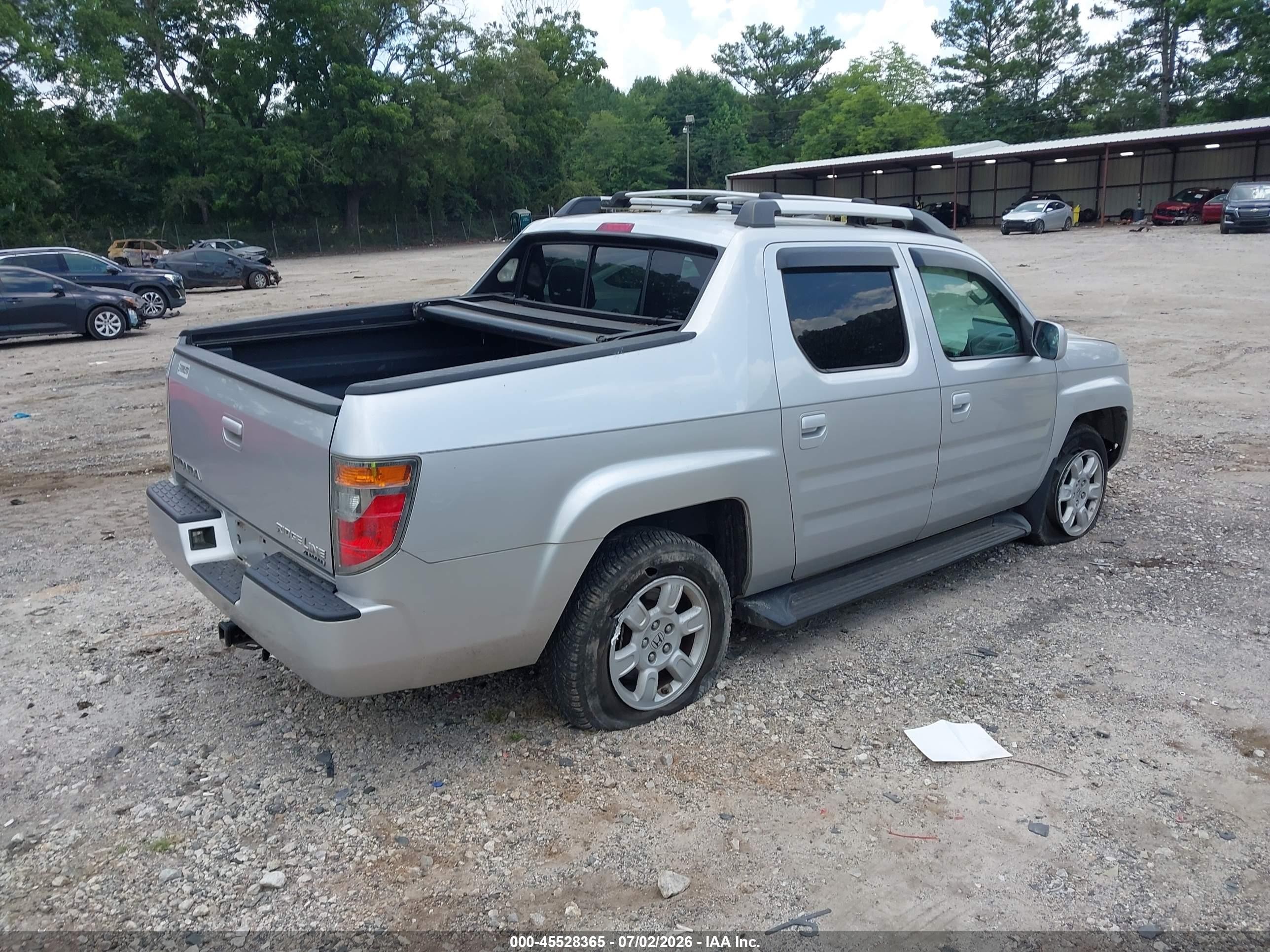 2007 Honda Ridgeline Rtl Silver vin: 2HJYK16547H521584