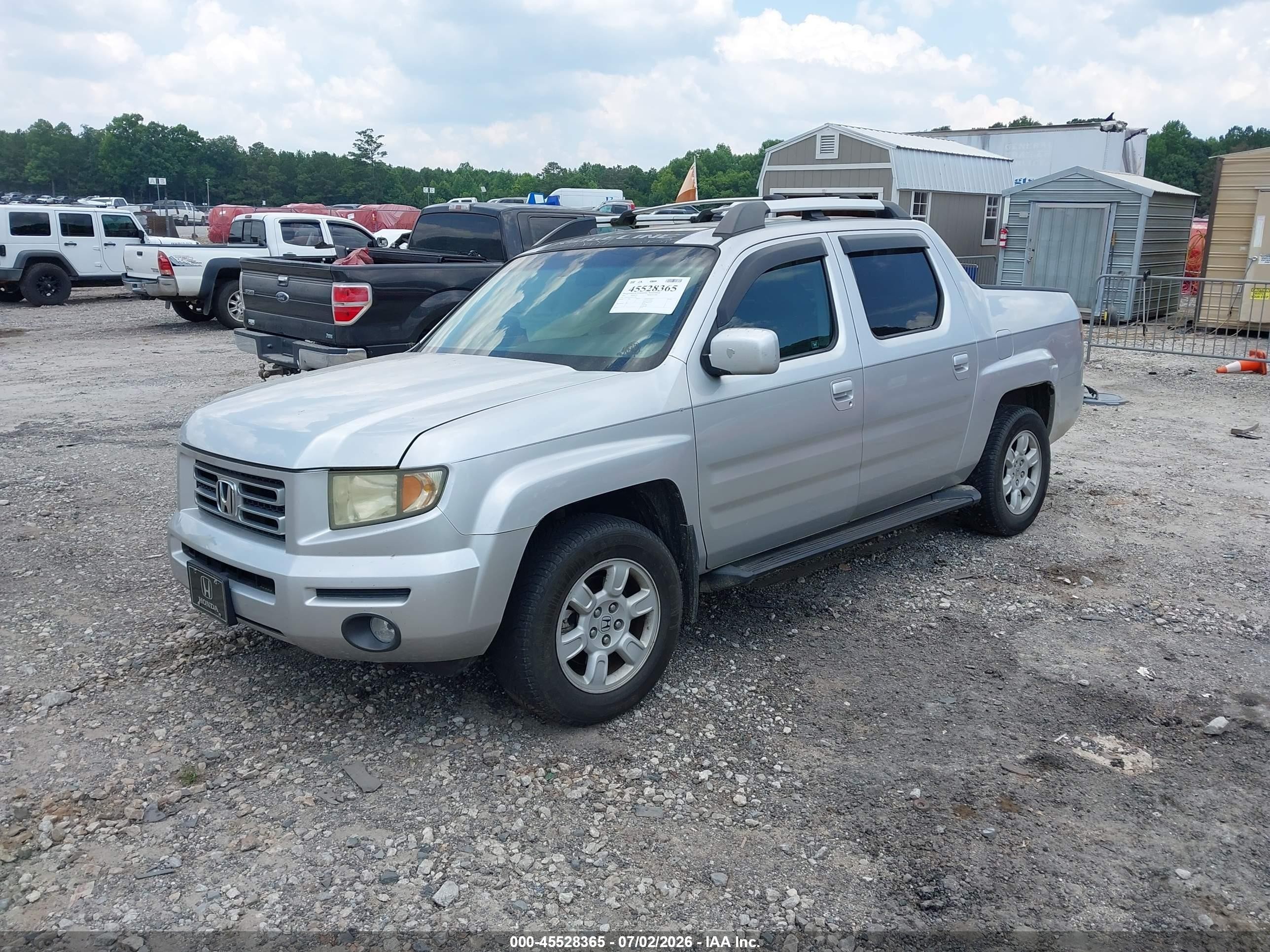 2007 Honda Ridgeline Rtl Silver vin: 2HJYK16547H521584