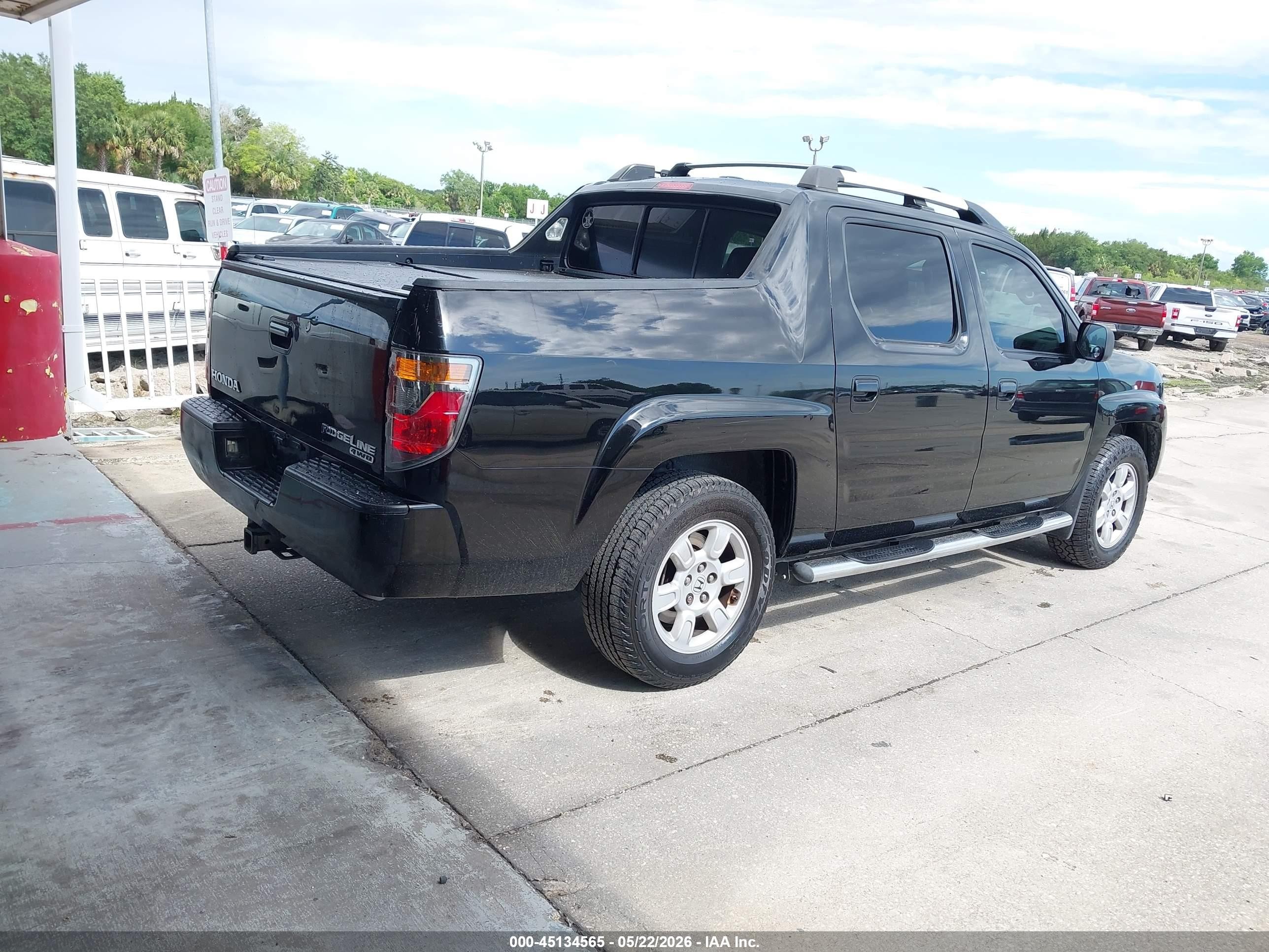 2007 Honda Ridgeline Rtl Black vin: 2HJYK16547H540264
