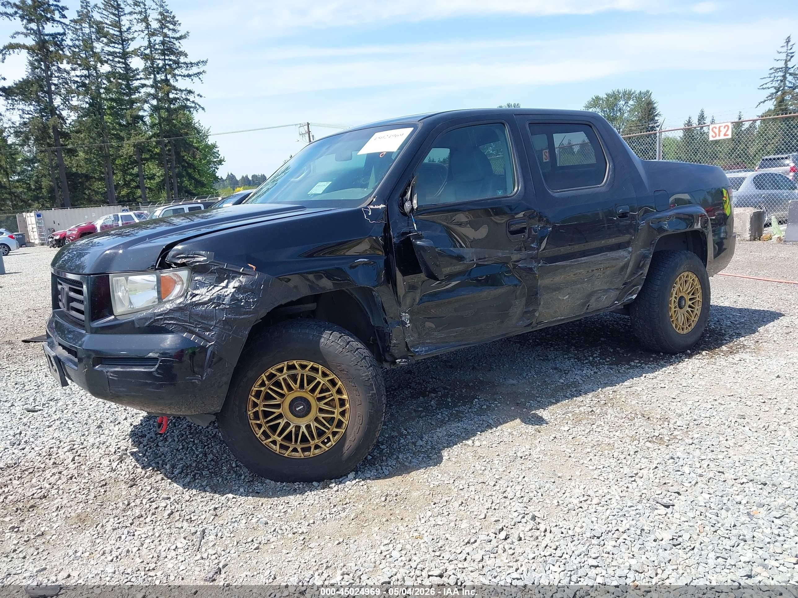 2007 Honda Ridgeline Rtl Black vin: 2HJYK16547H548350