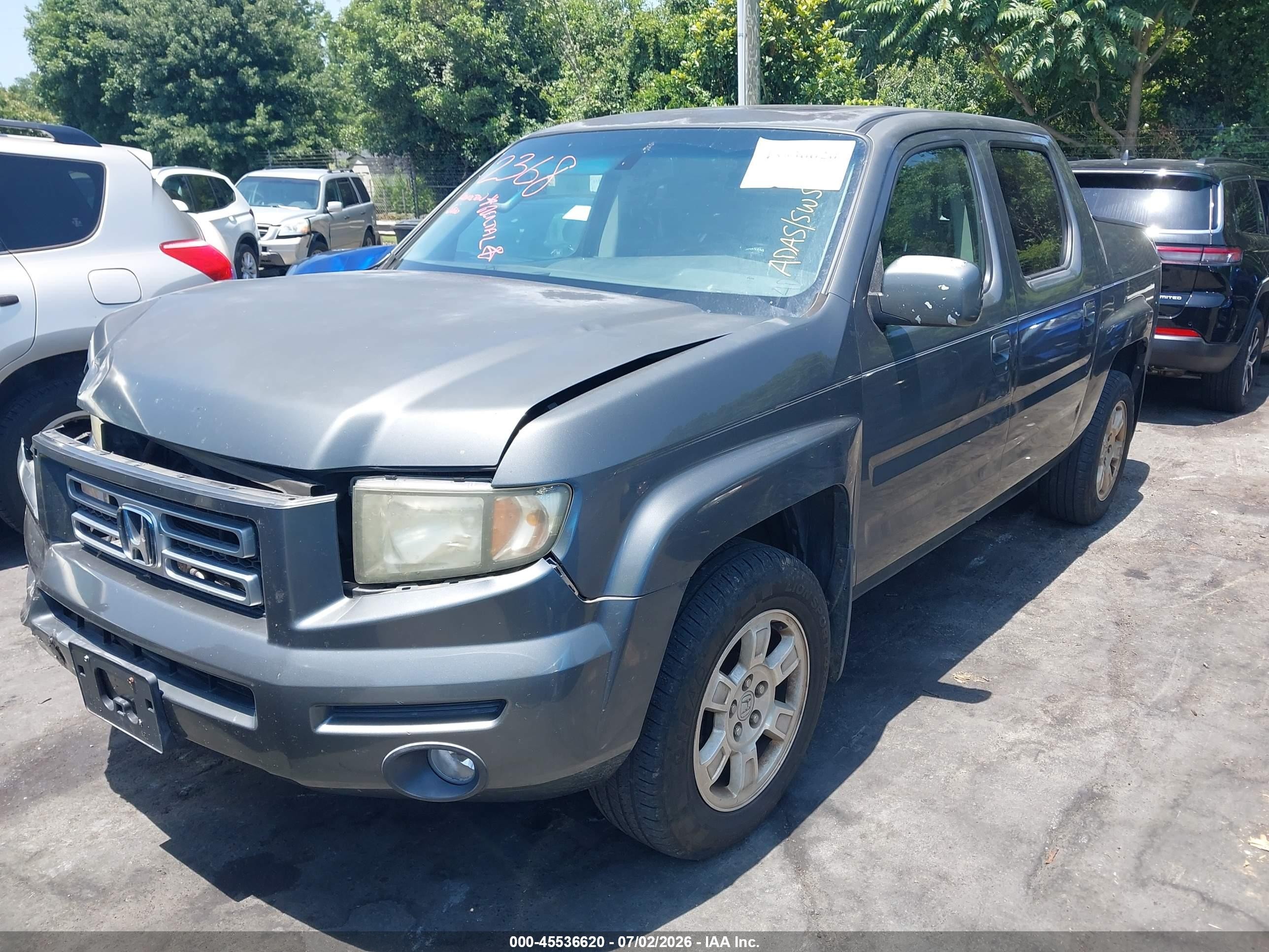 2008 Honda Ridgeline Rtl Gray vin: 2HJYK16548H506424