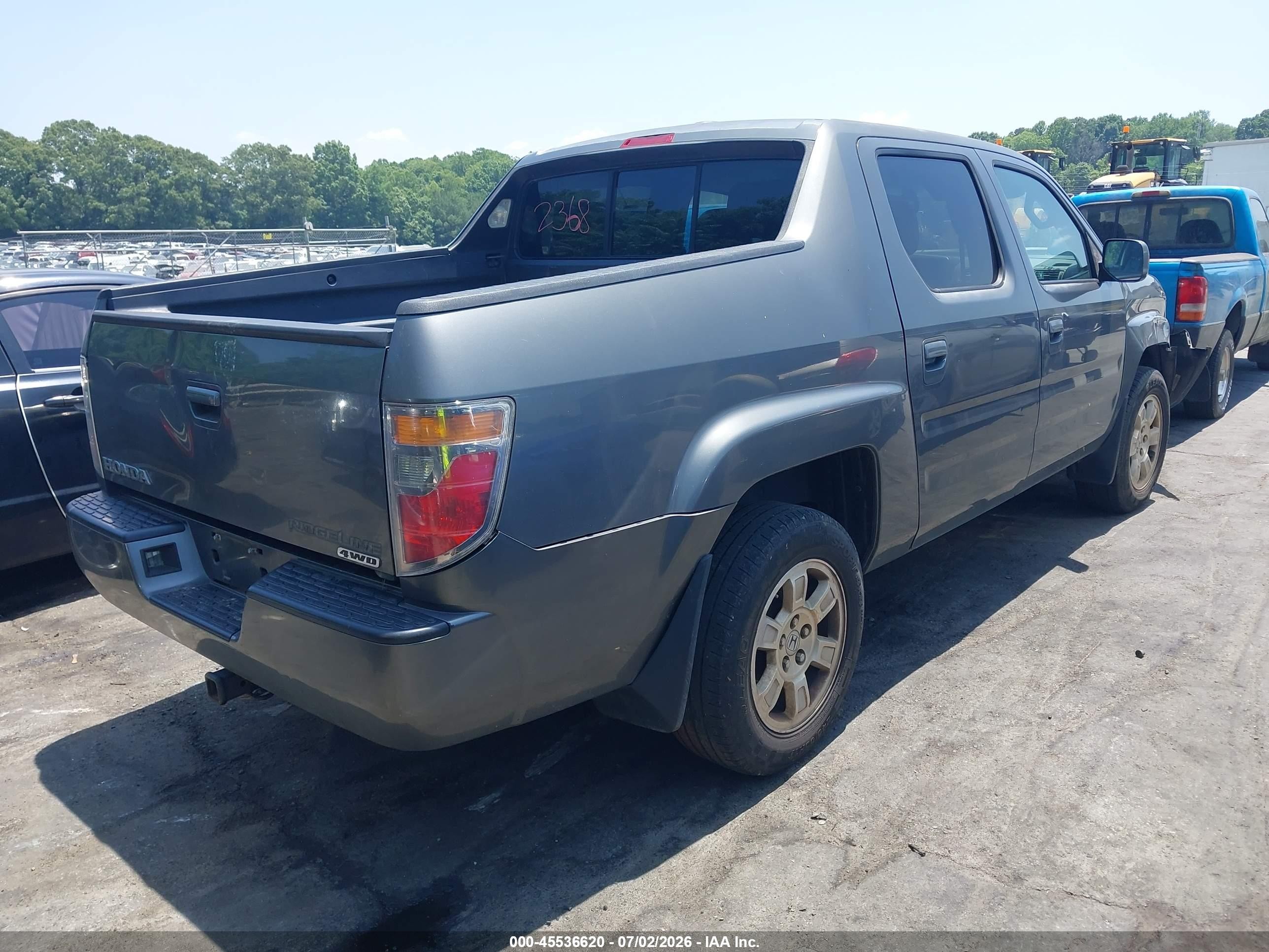 2008 Honda Ridgeline Rtl Gray vin: 2HJYK16548H506424