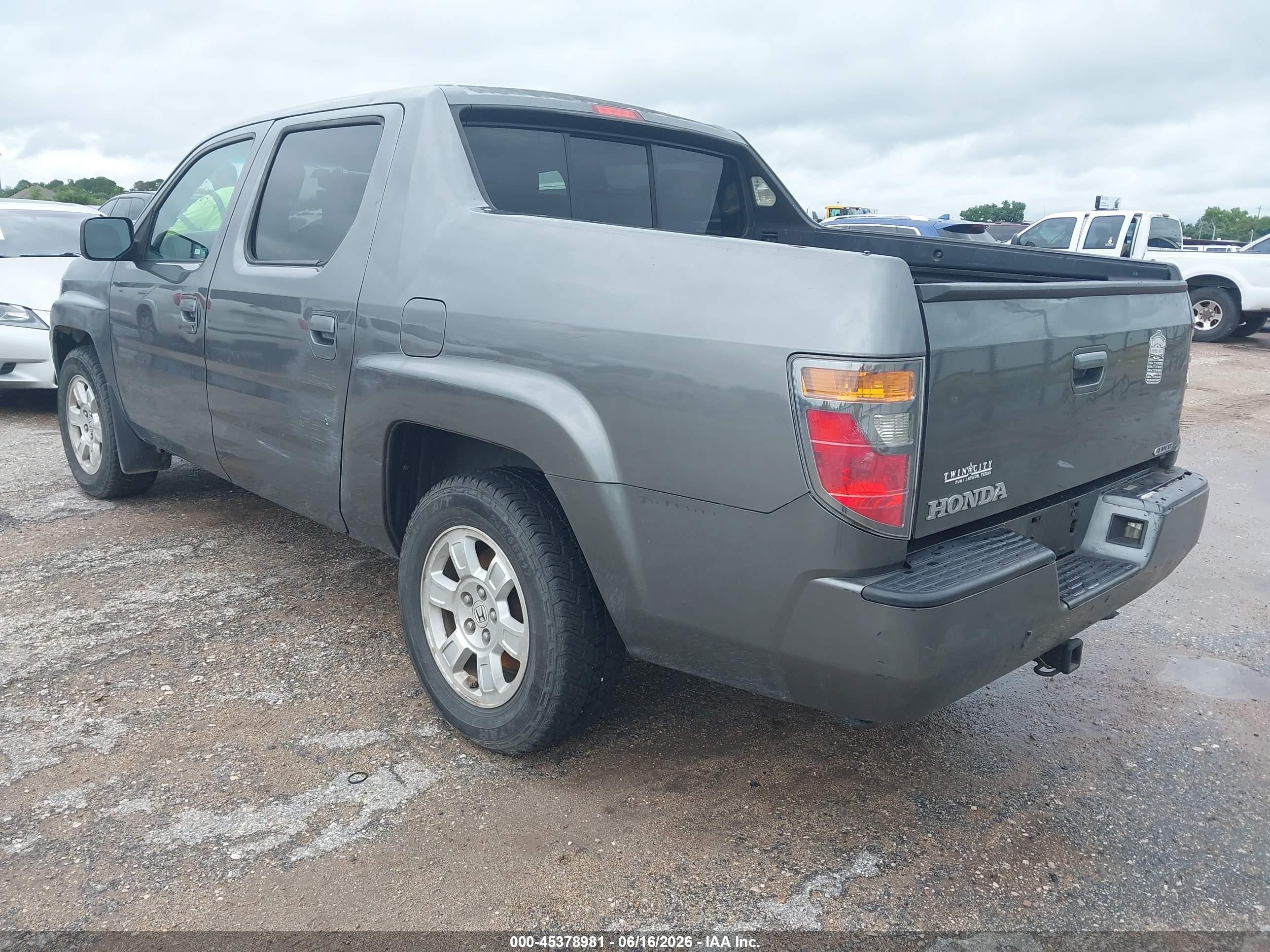 2008 Honda Ridgeline Rtl Gray vin: 2HJYK16548H507430