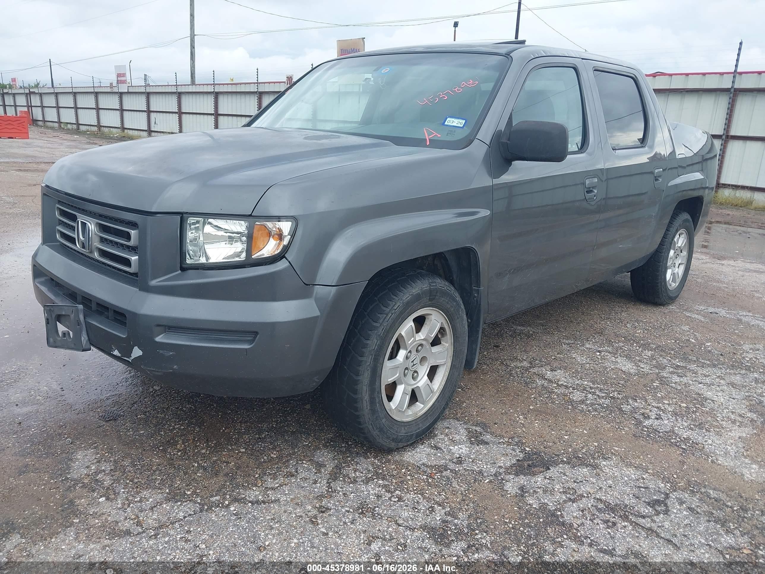 2008 Honda Ridgeline Rtl Gray vin: 2HJYK16548H507430