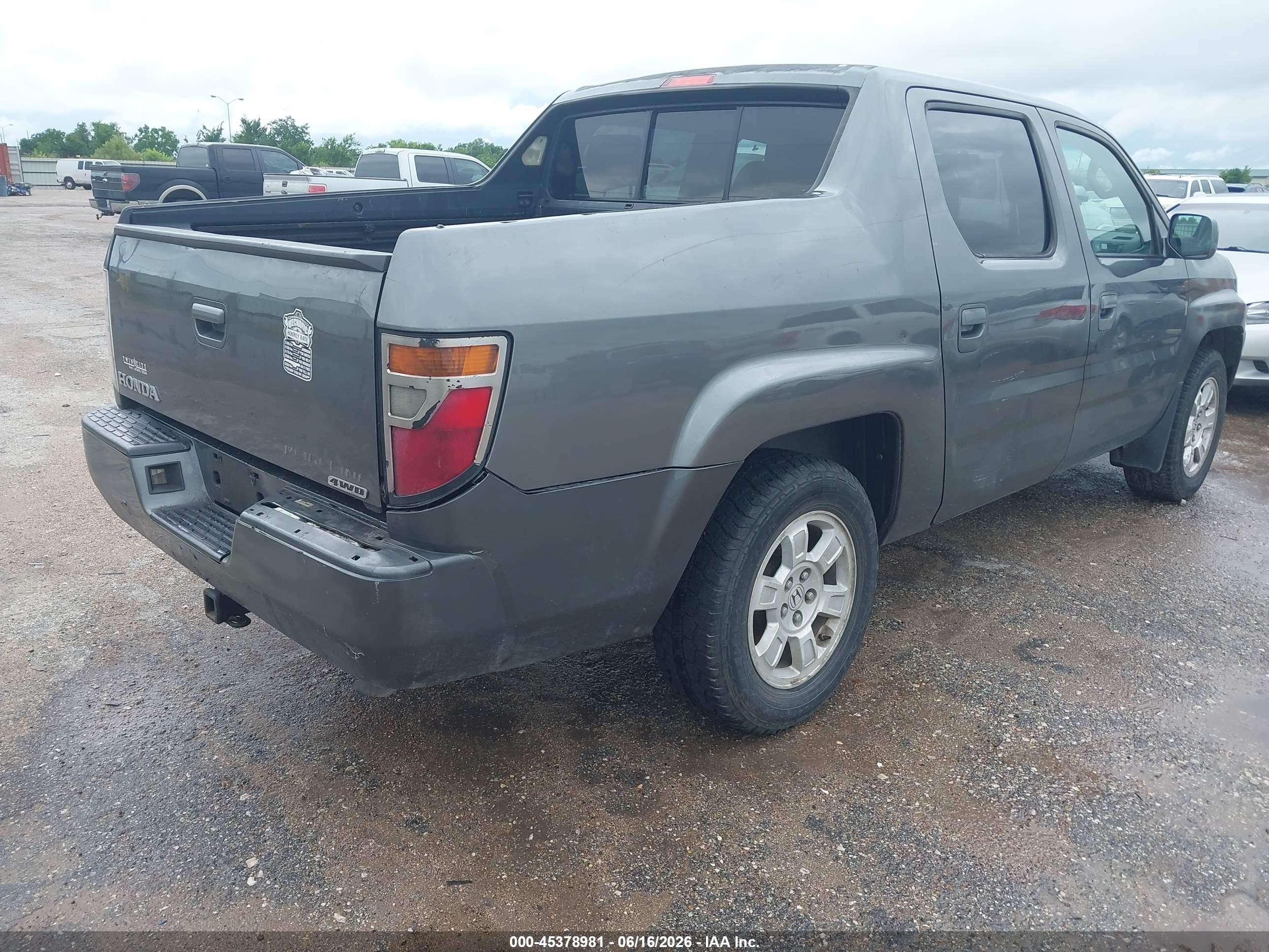 2008 Honda Ridgeline Rtl Gray vin: 2HJYK16548H507430