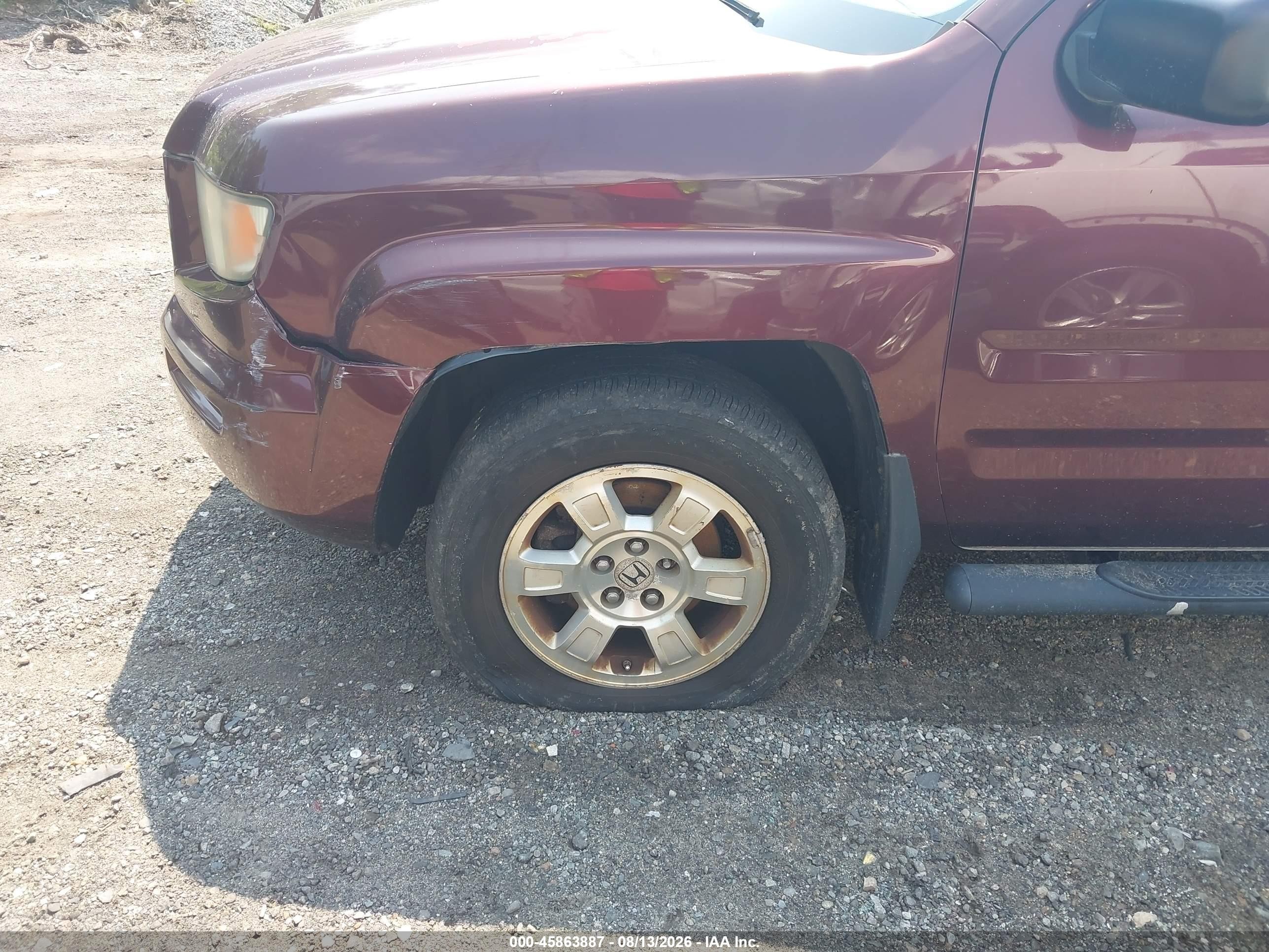 2008 Honda Ridgeline Rtl Burgundy vin: 2HJYK16548H518718