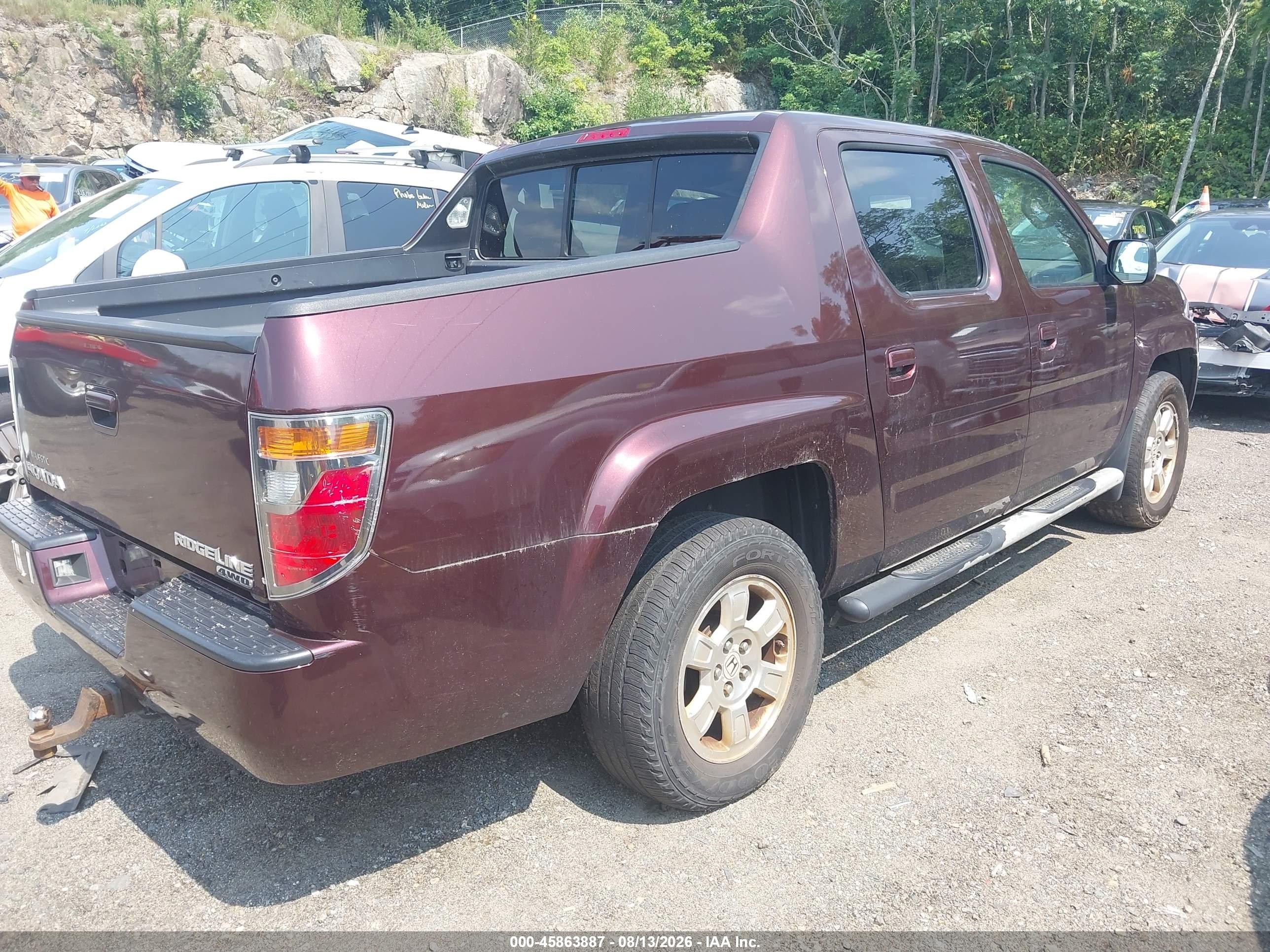 2008 Honda Ridgeline Rtl Burgundy vin: 2HJYK16548H518718