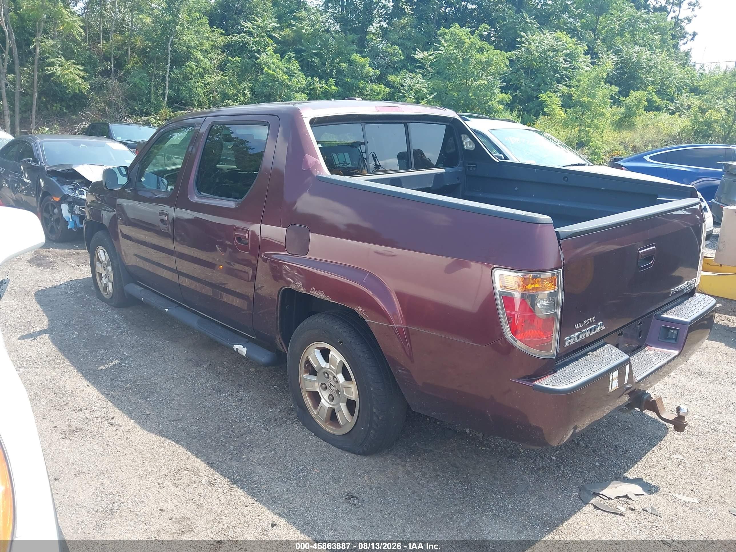 2008 Honda Ridgeline Rtl Burgundy vin: 2HJYK16548H518718