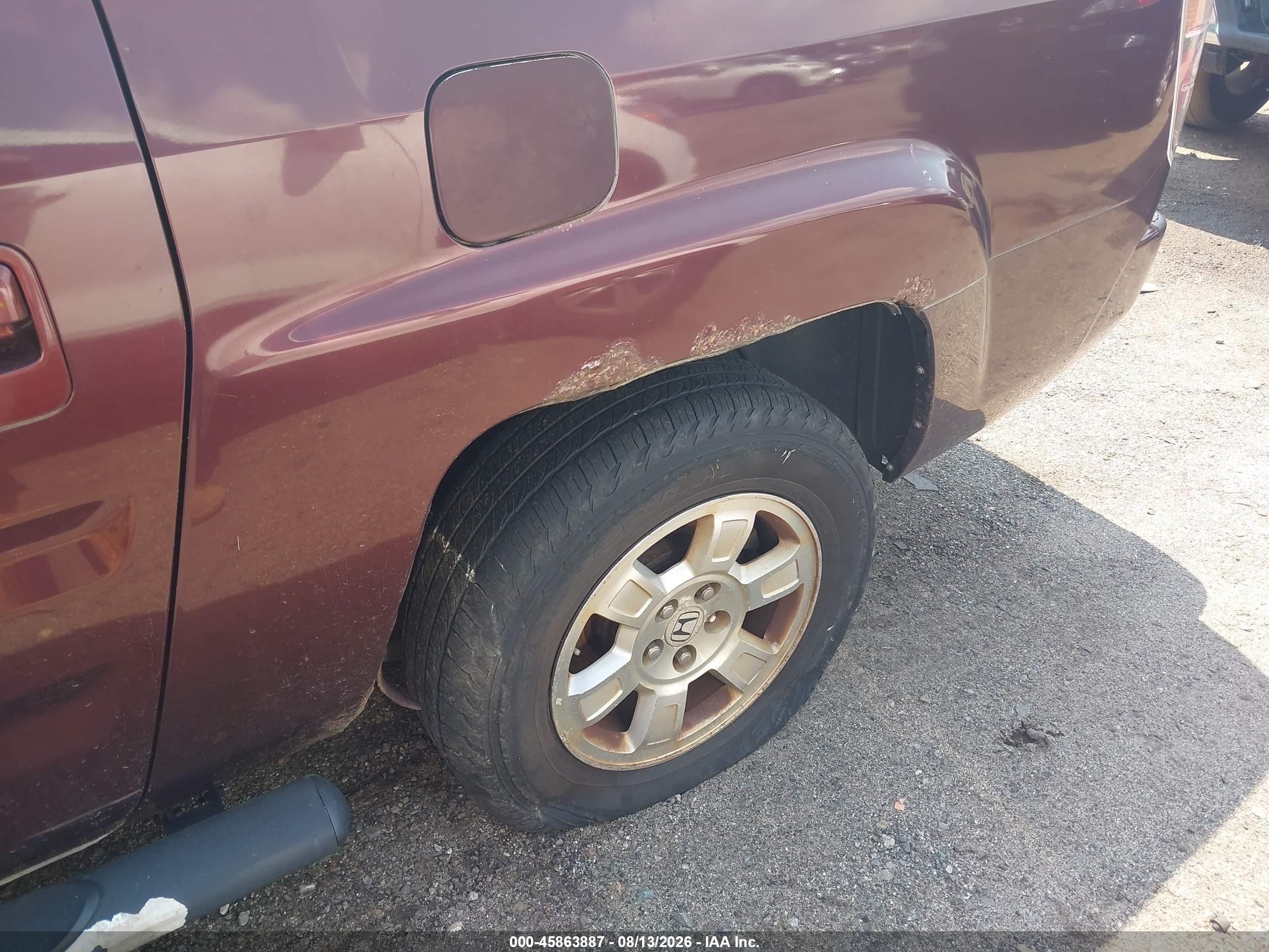 2008 Honda Ridgeline Rtl Burgundy vin: 2HJYK16548H518718