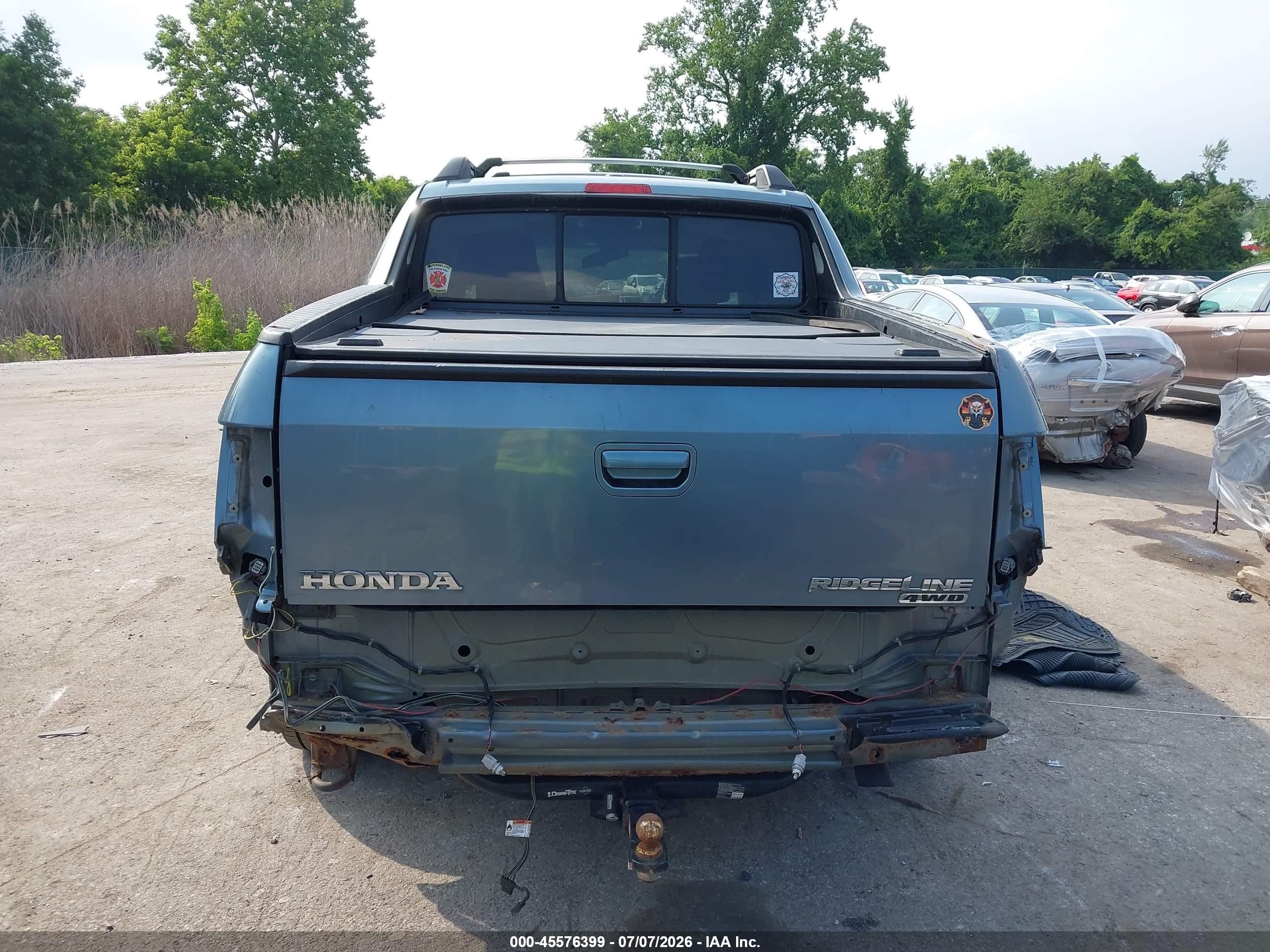 2008 Honda Ridgeline Rtl Light Blue vin: 2HJYK16548H535325