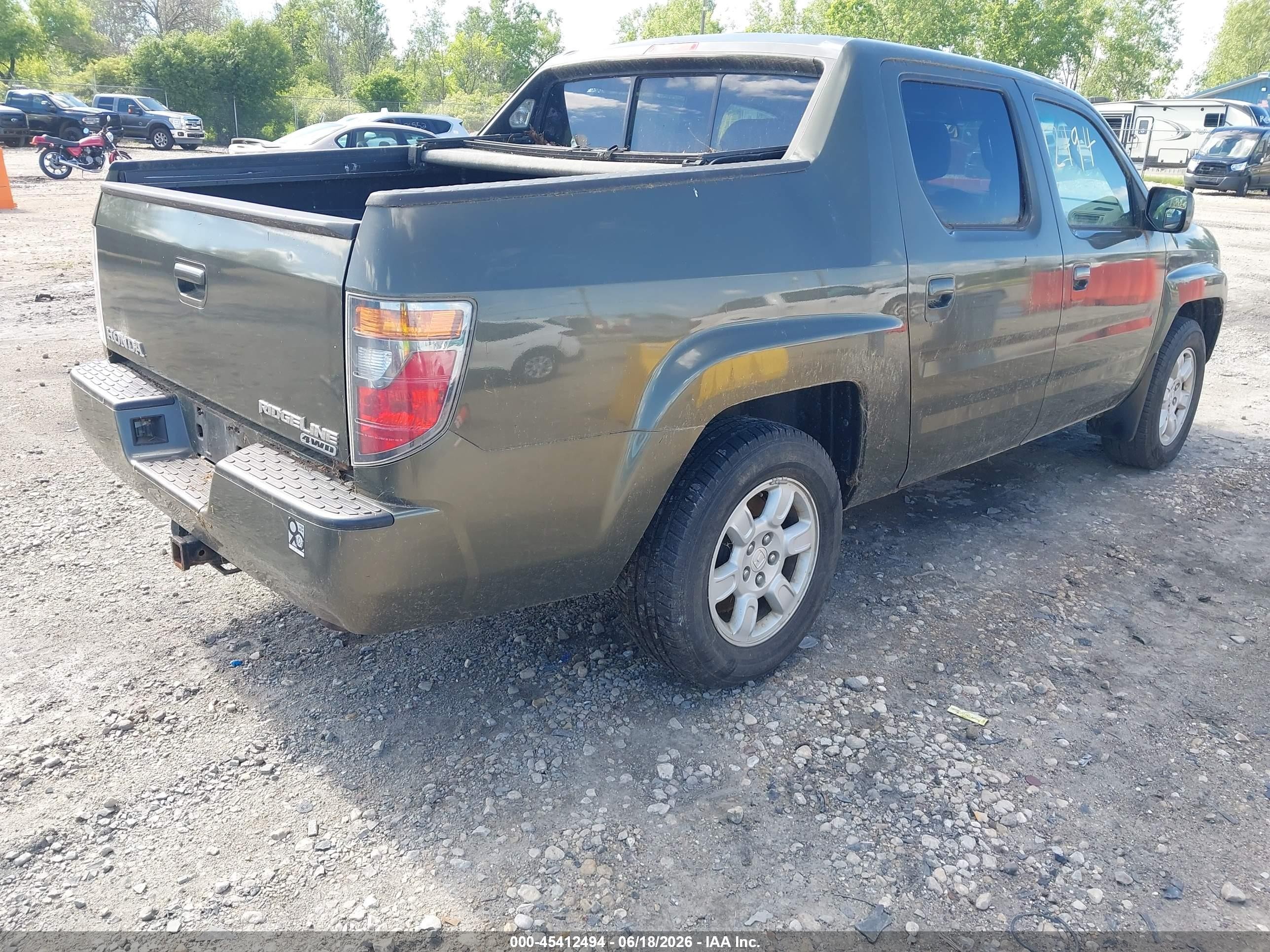 2006 Honda Ridgeline Rtl Green vin: 2HJYK16556H521818