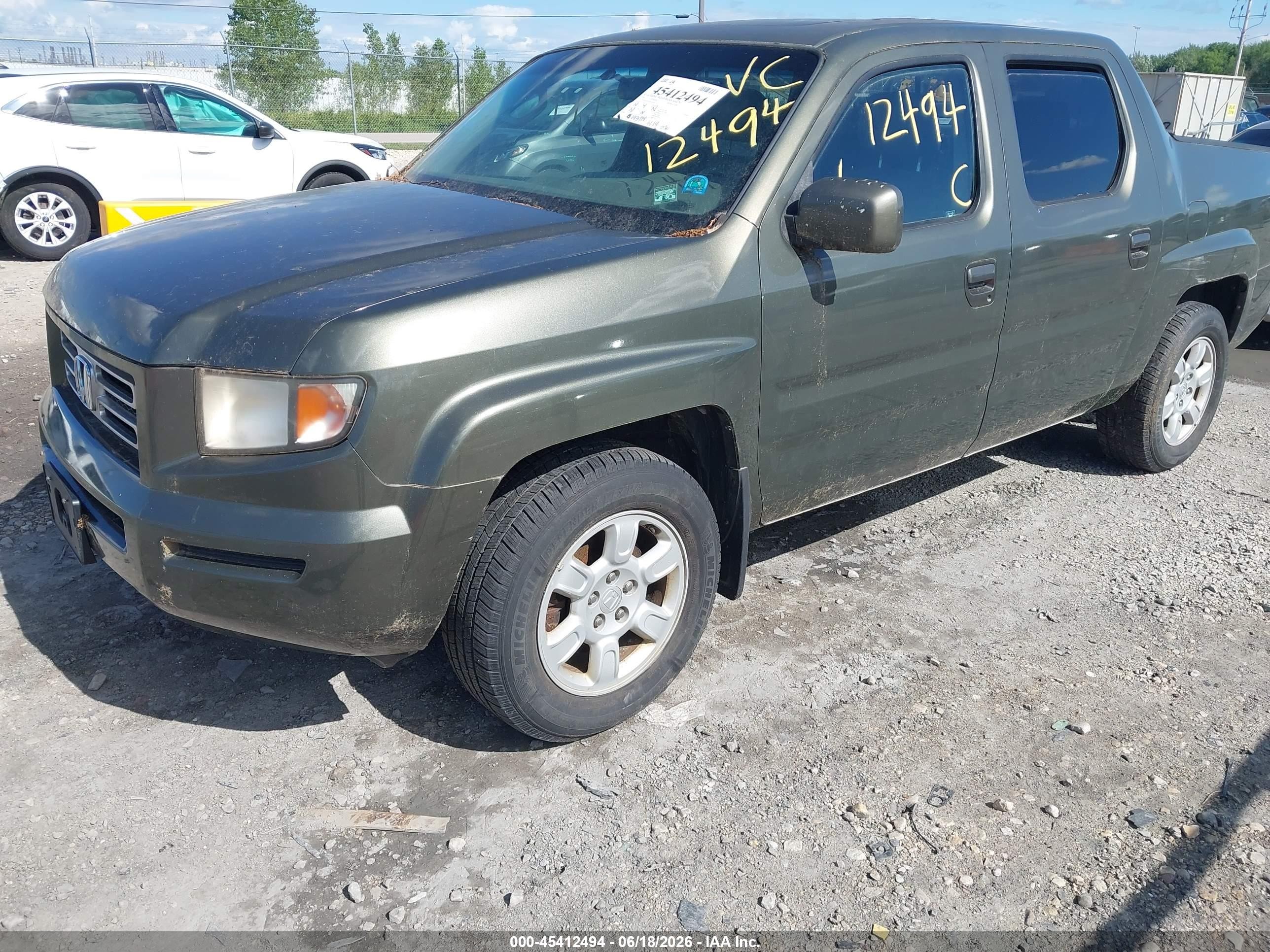 2006 Honda Ridgeline Rtl Green vin: 2HJYK16556H521818