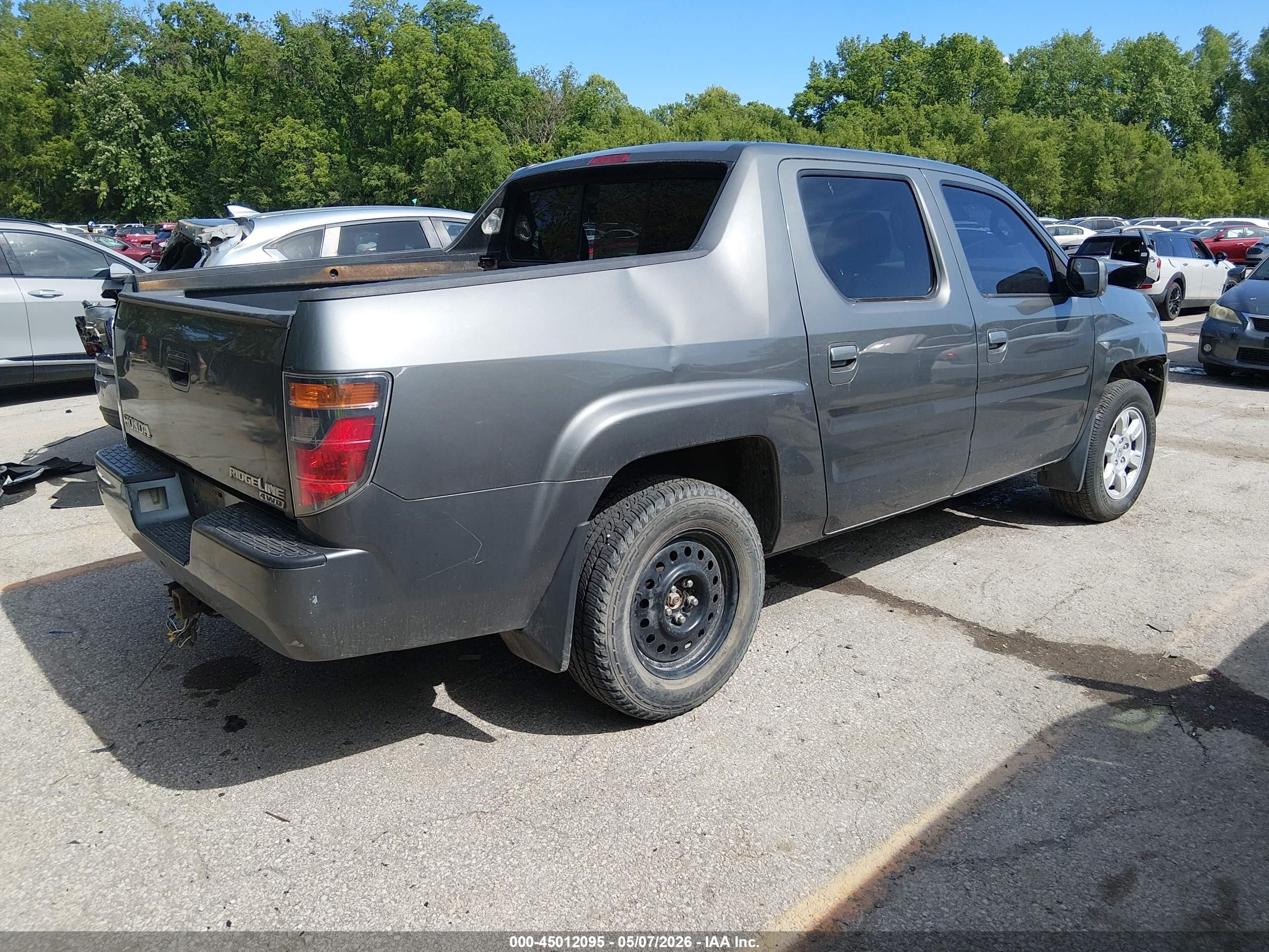 2007 Honda Ridgeline Rtl Gray vin: 2HJYK16557H507208