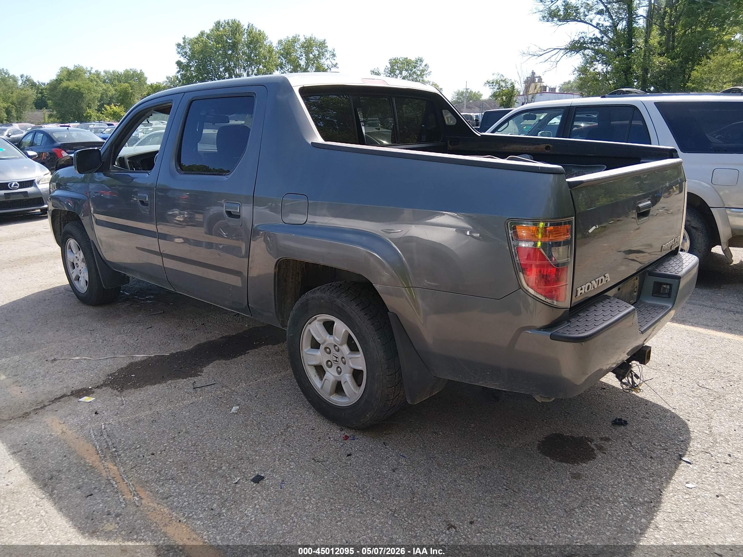 2007 Honda Ridgeline Rtl Gray vin: 2HJYK16557H507208