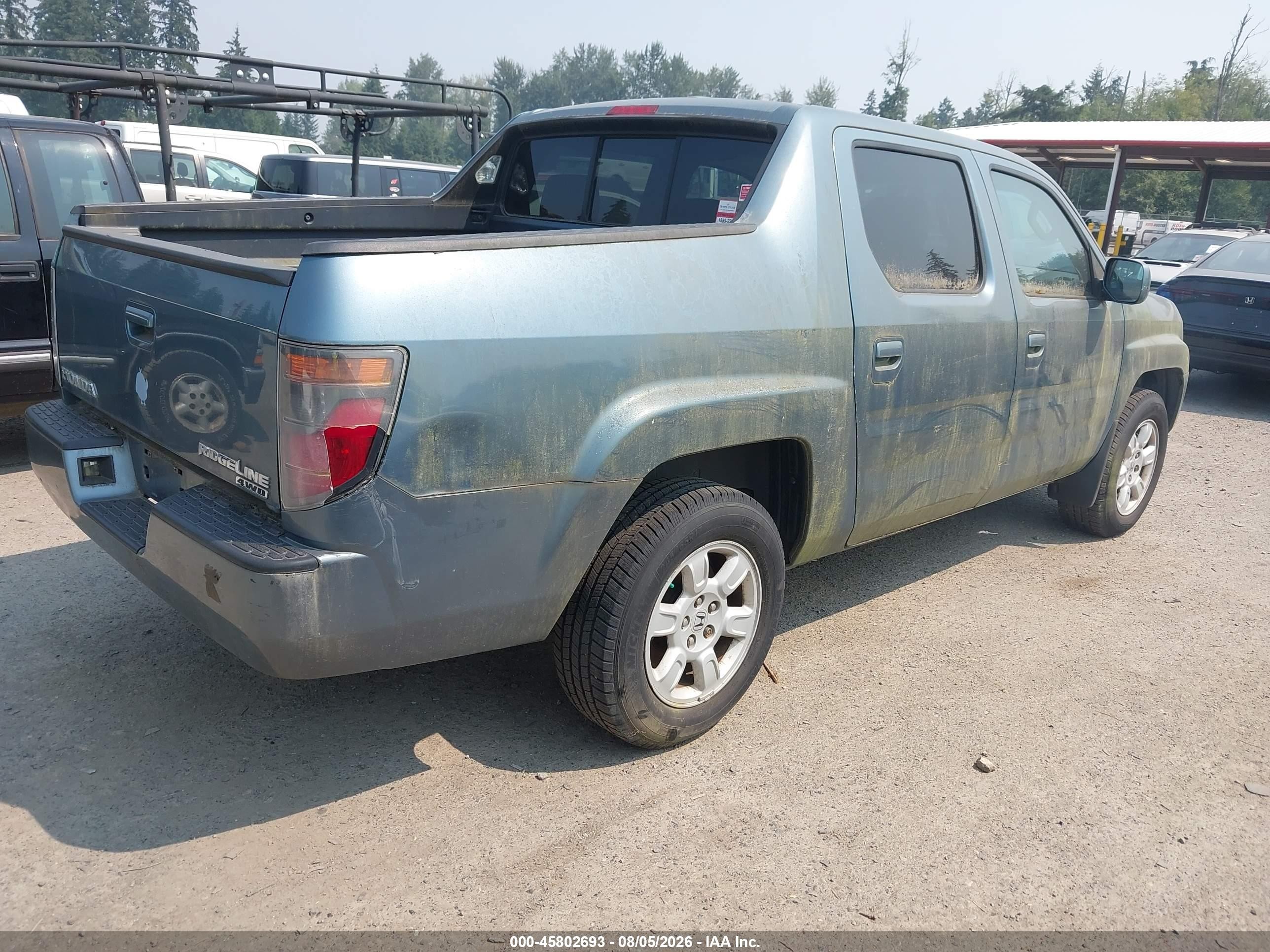2007 Honda Ridgeline Rtl Teal vin: 2HJYK16557H533405